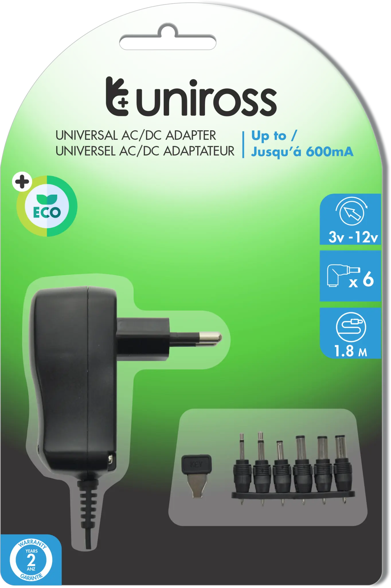 Uniross universal strömförsörjning 0,6A