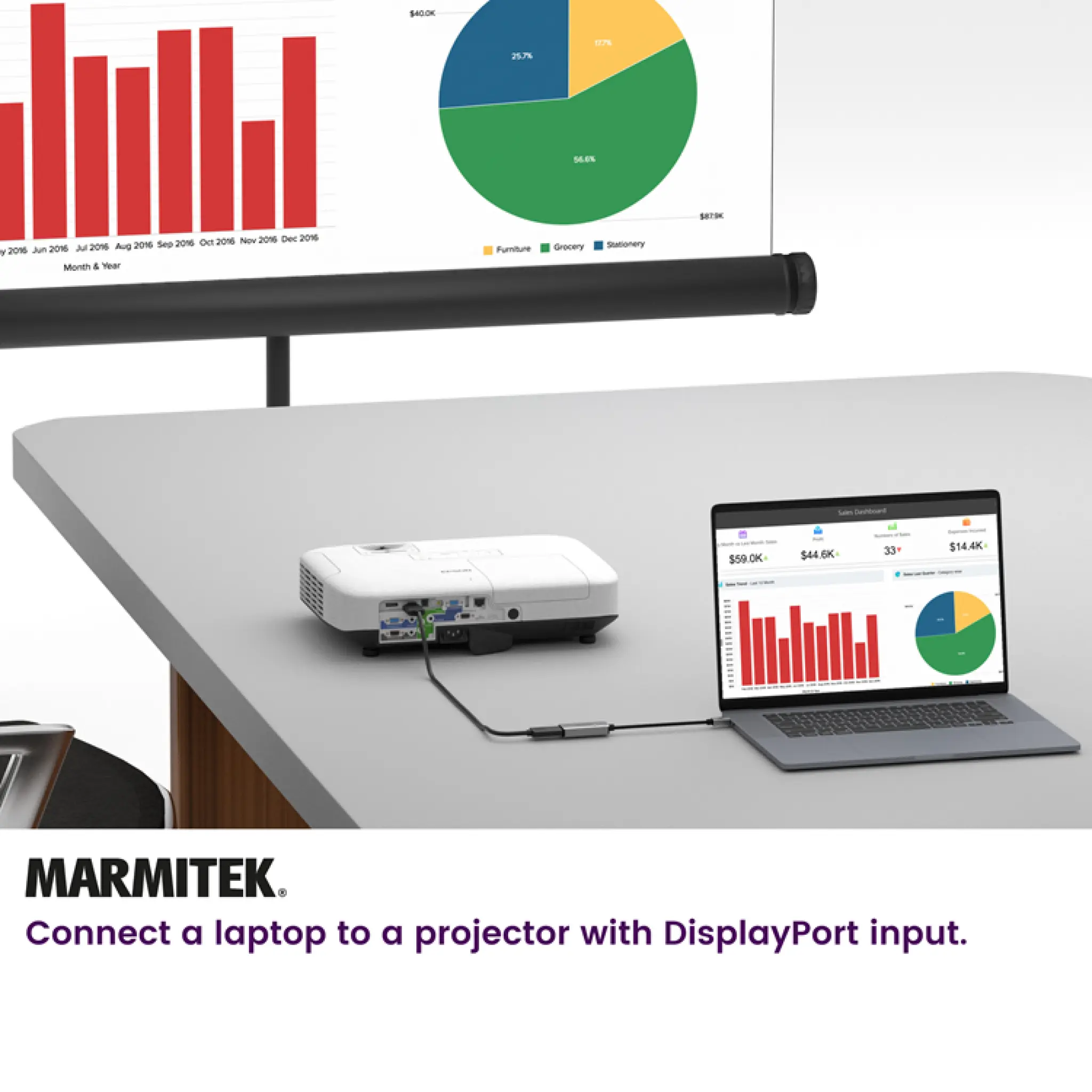 Marmitek USB-C till DisplayPort adapter. 0,15m