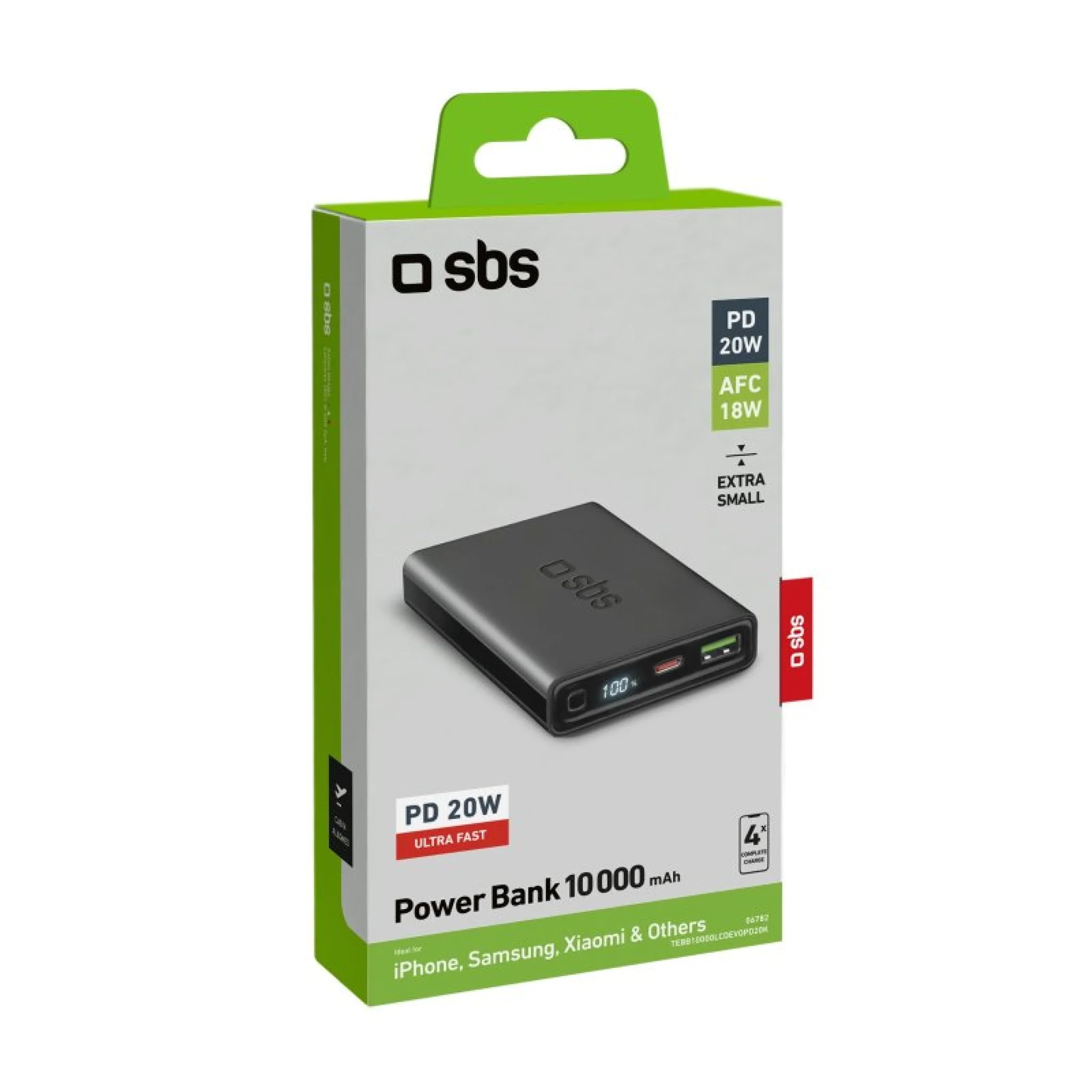 SBS powerbank 10 000 mAh. Svart