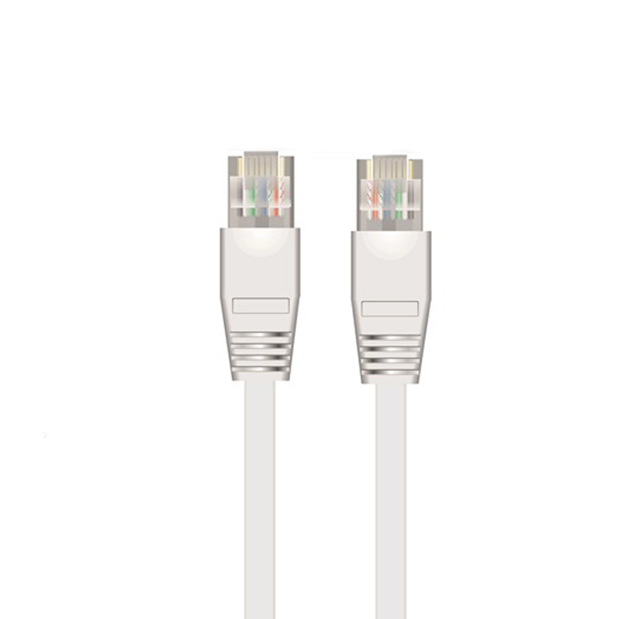 Sinox FTP Cat6 platt kabel. 5m. Vit