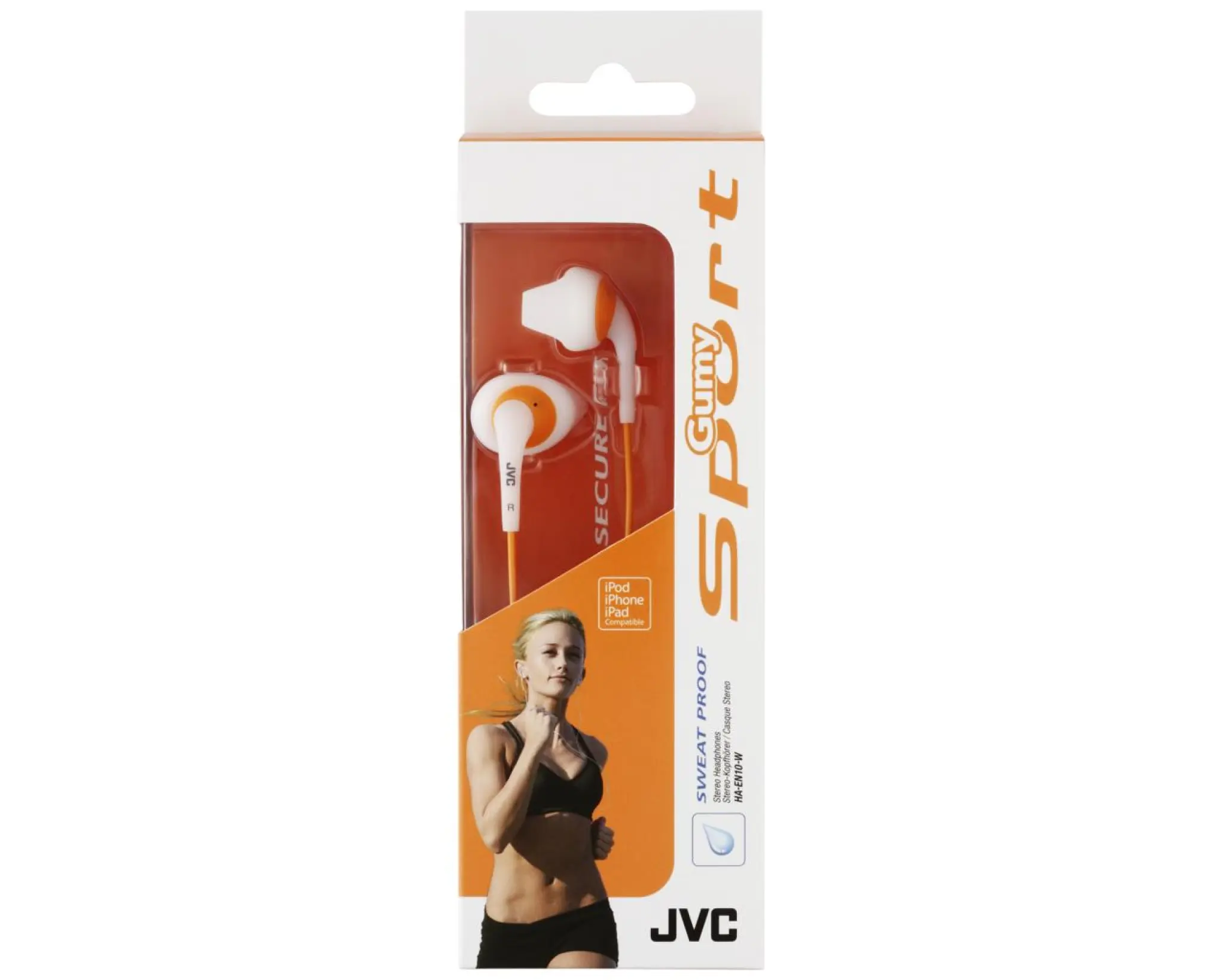 JVC in-ear Gumy sporthörlurar. Vit