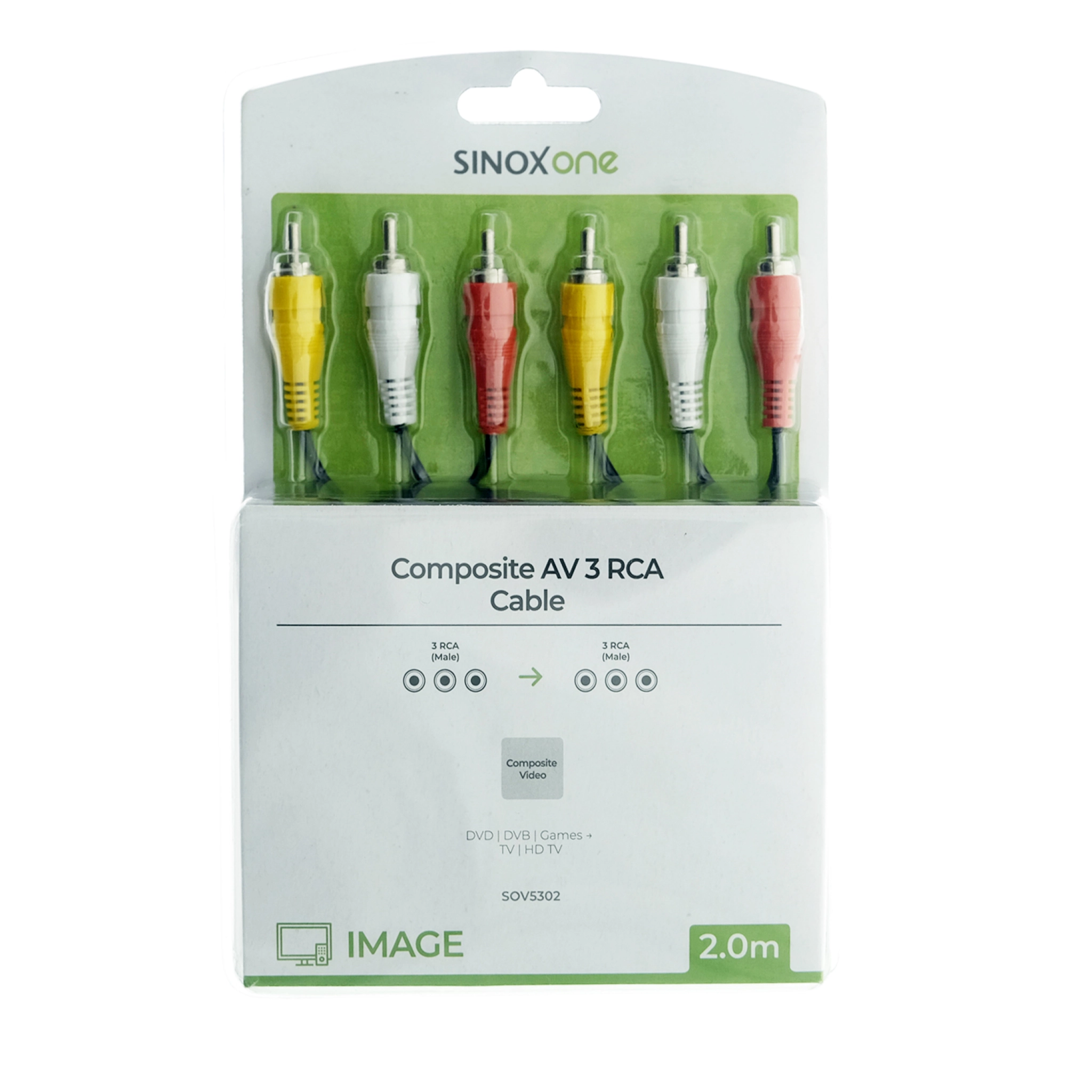 Sinox One Composite kabel. 2m. Svart