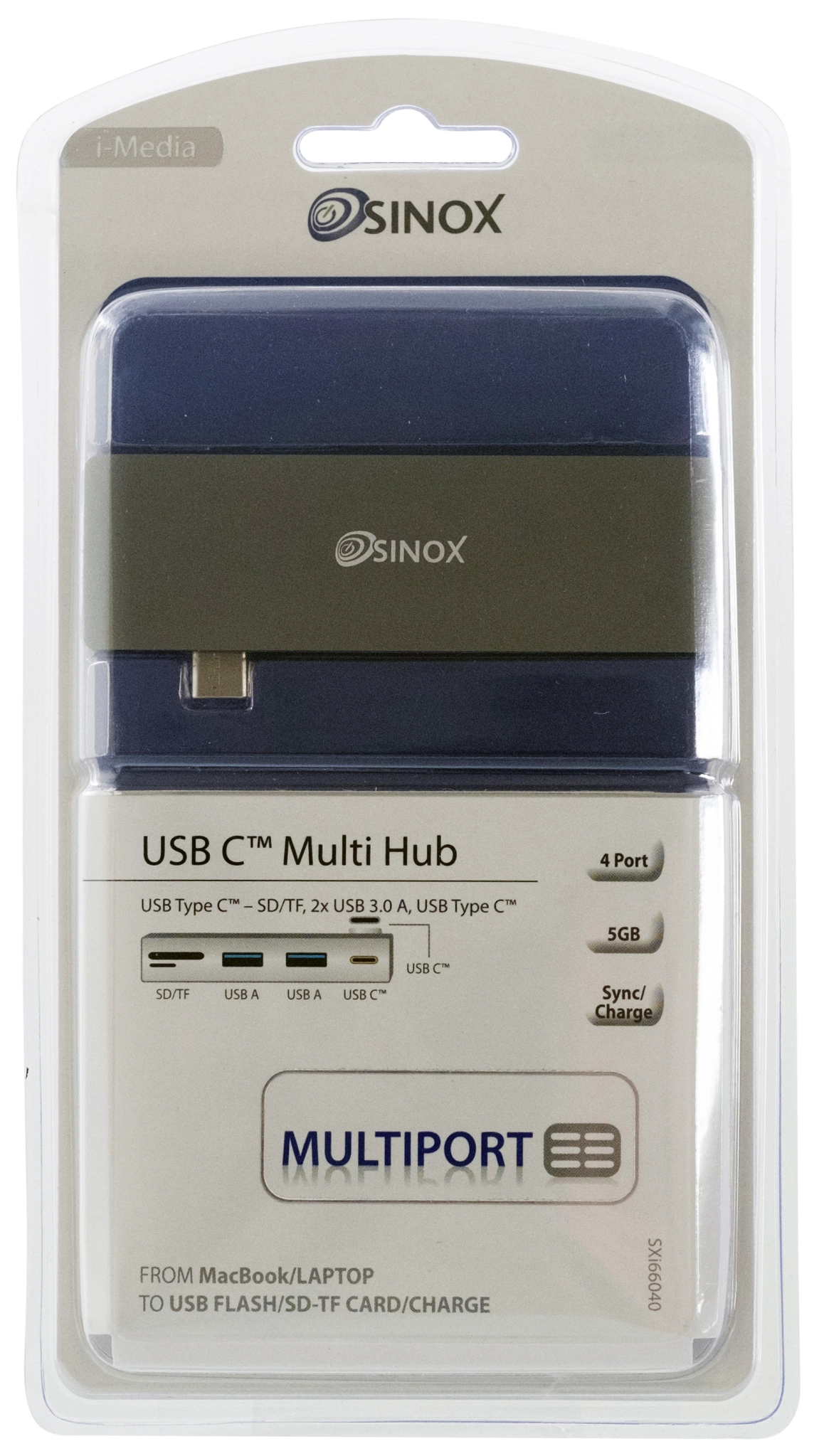 Sinox USB C Hubb. Aluminium