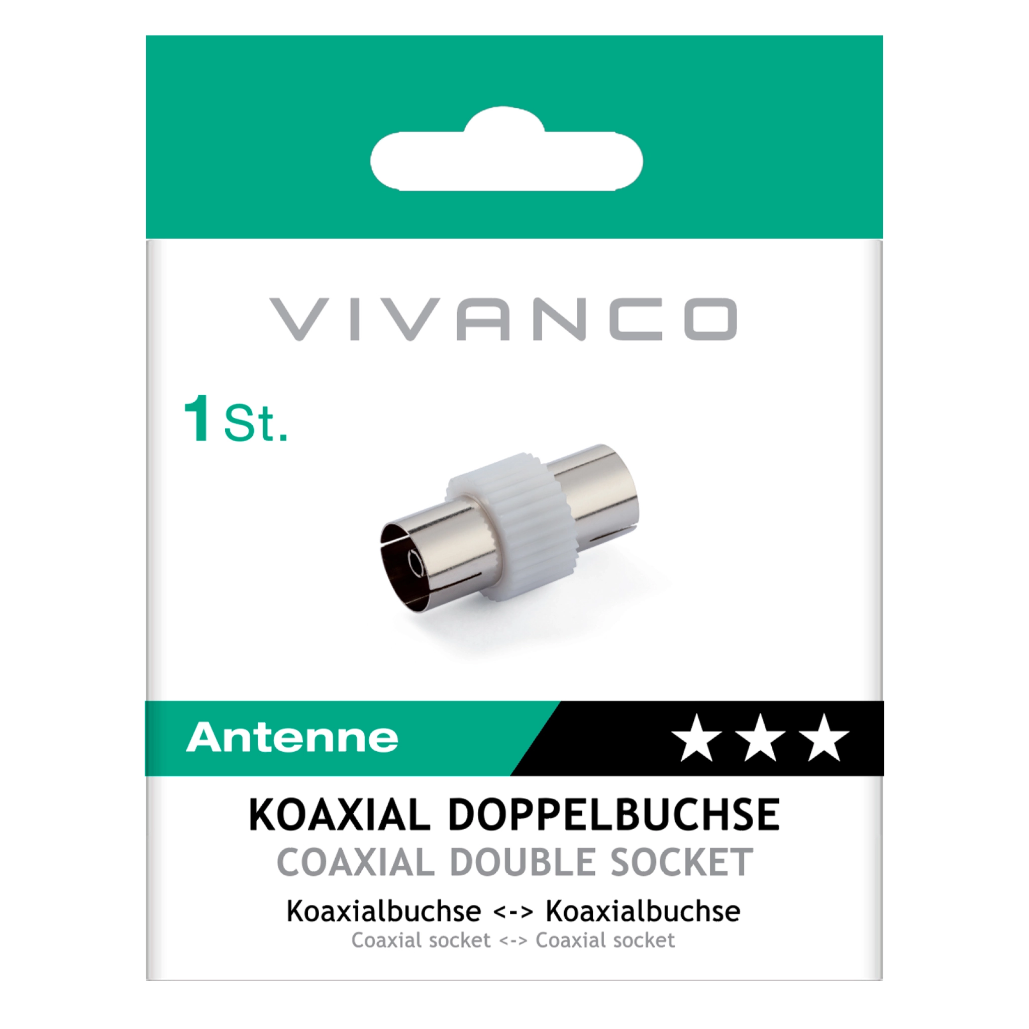 Vivanco koaxial antennadapter, hona till hona