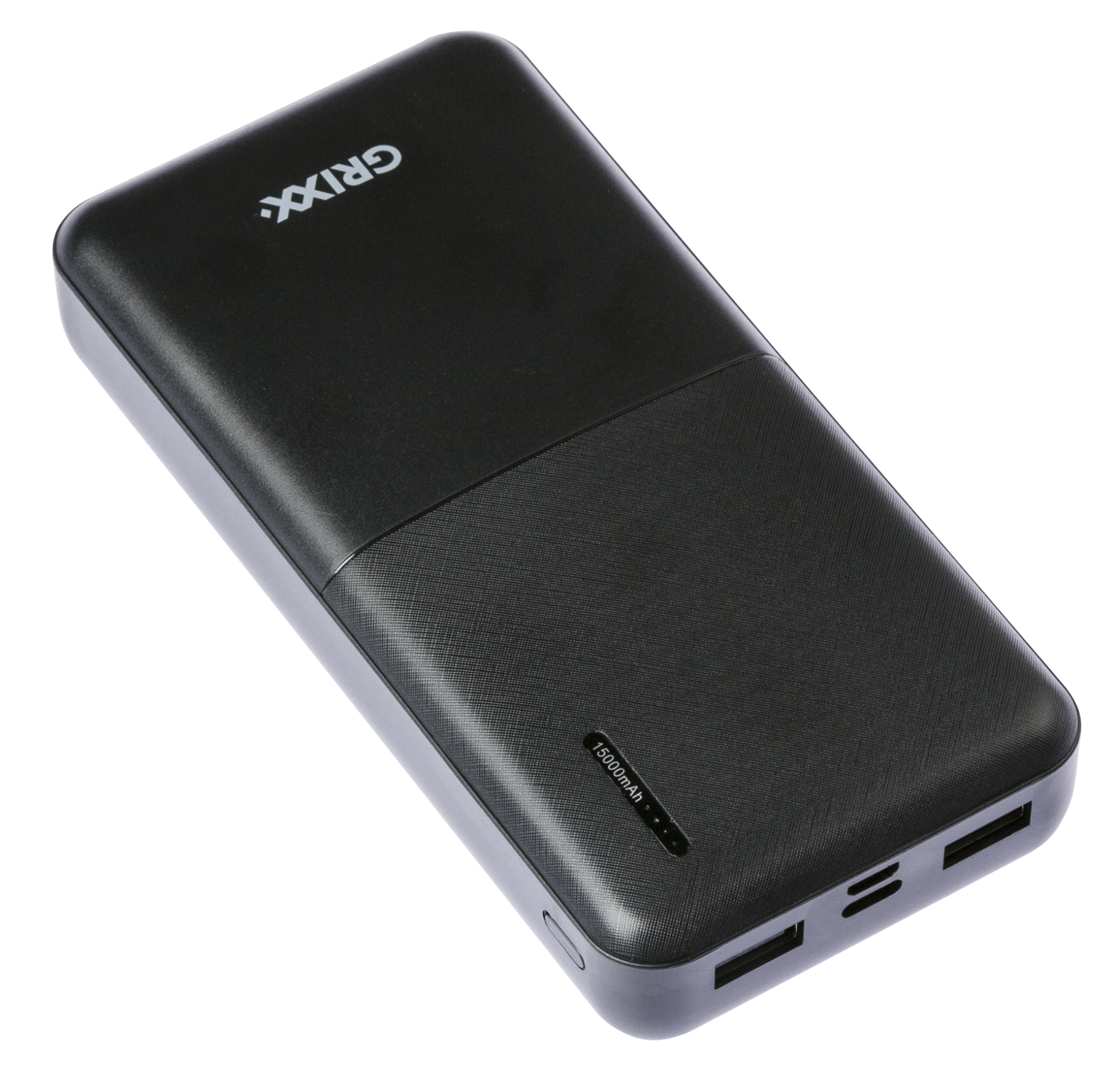 Grixx Powerbank 15.000mAh. Svart