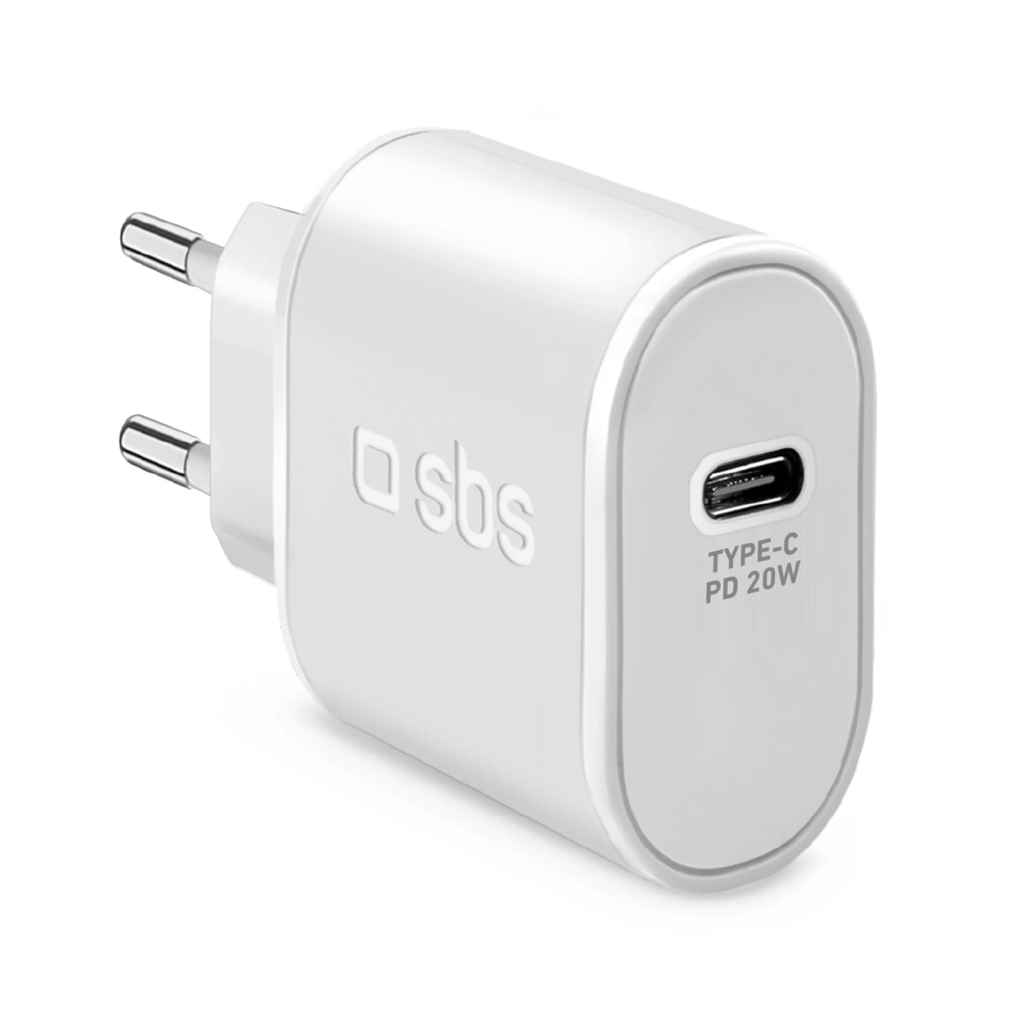 SBS Väggladdare USB-C 20W. Vit