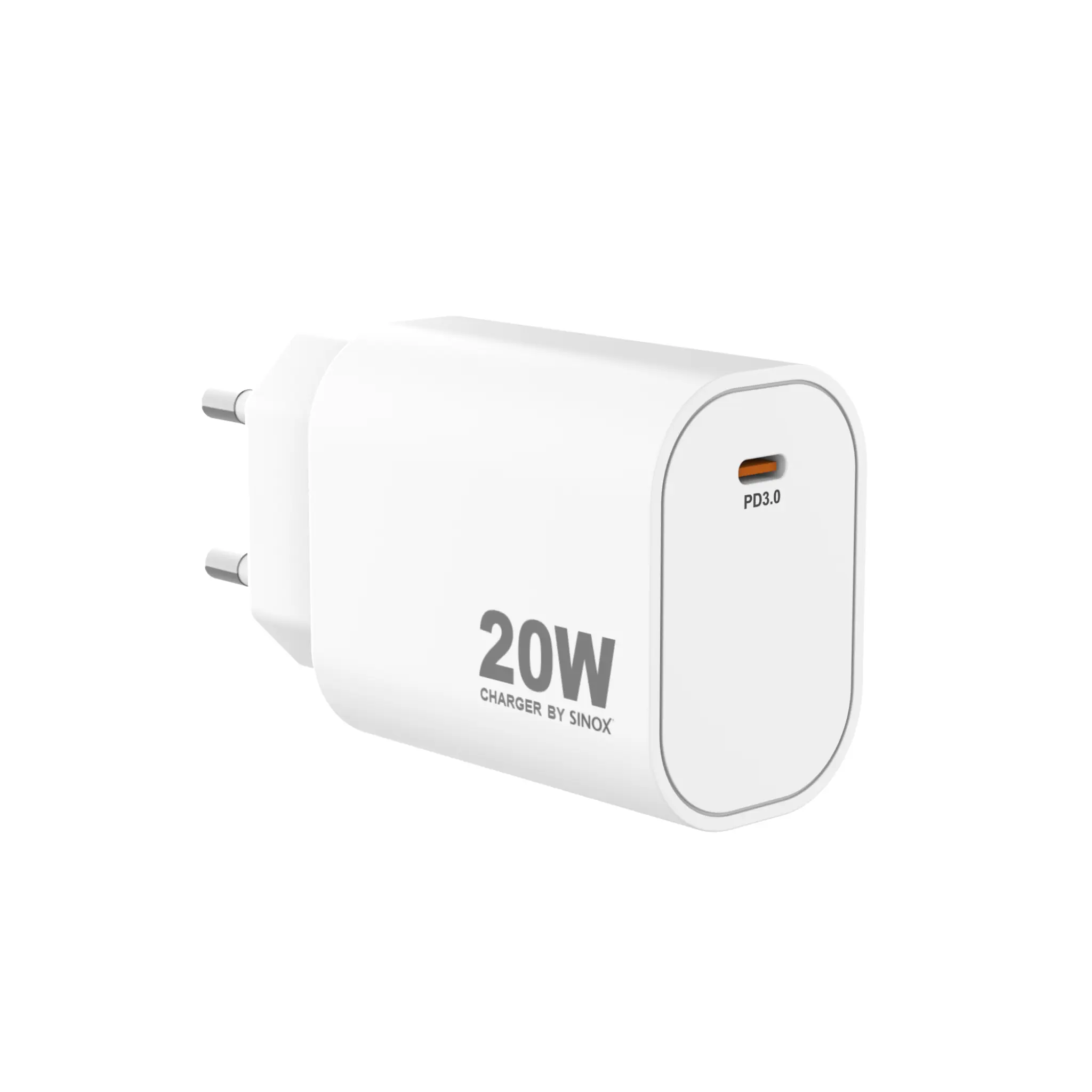 Sinox PRO väggladdare USB-C PD 20W. Vit