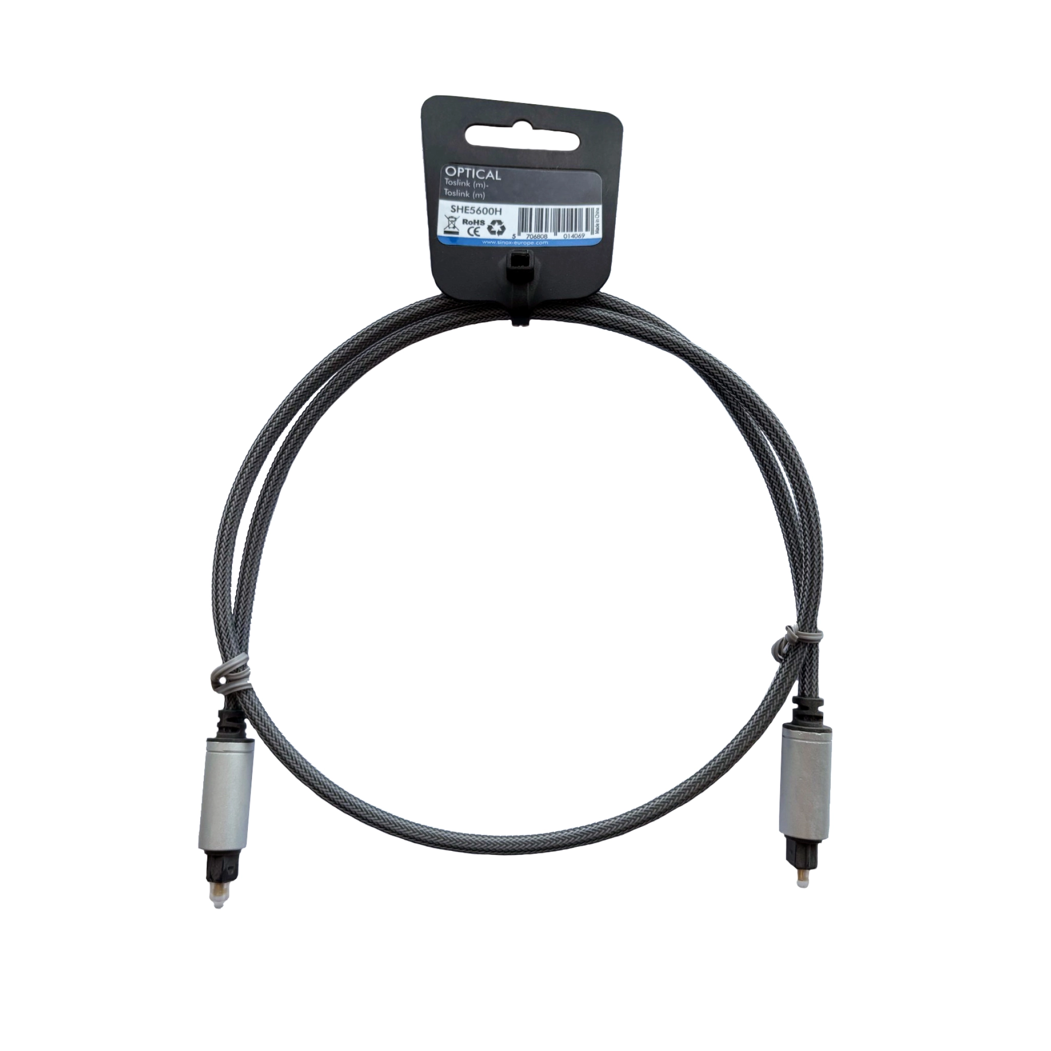 Sinox Optisk kabel. 0,75m. Svart