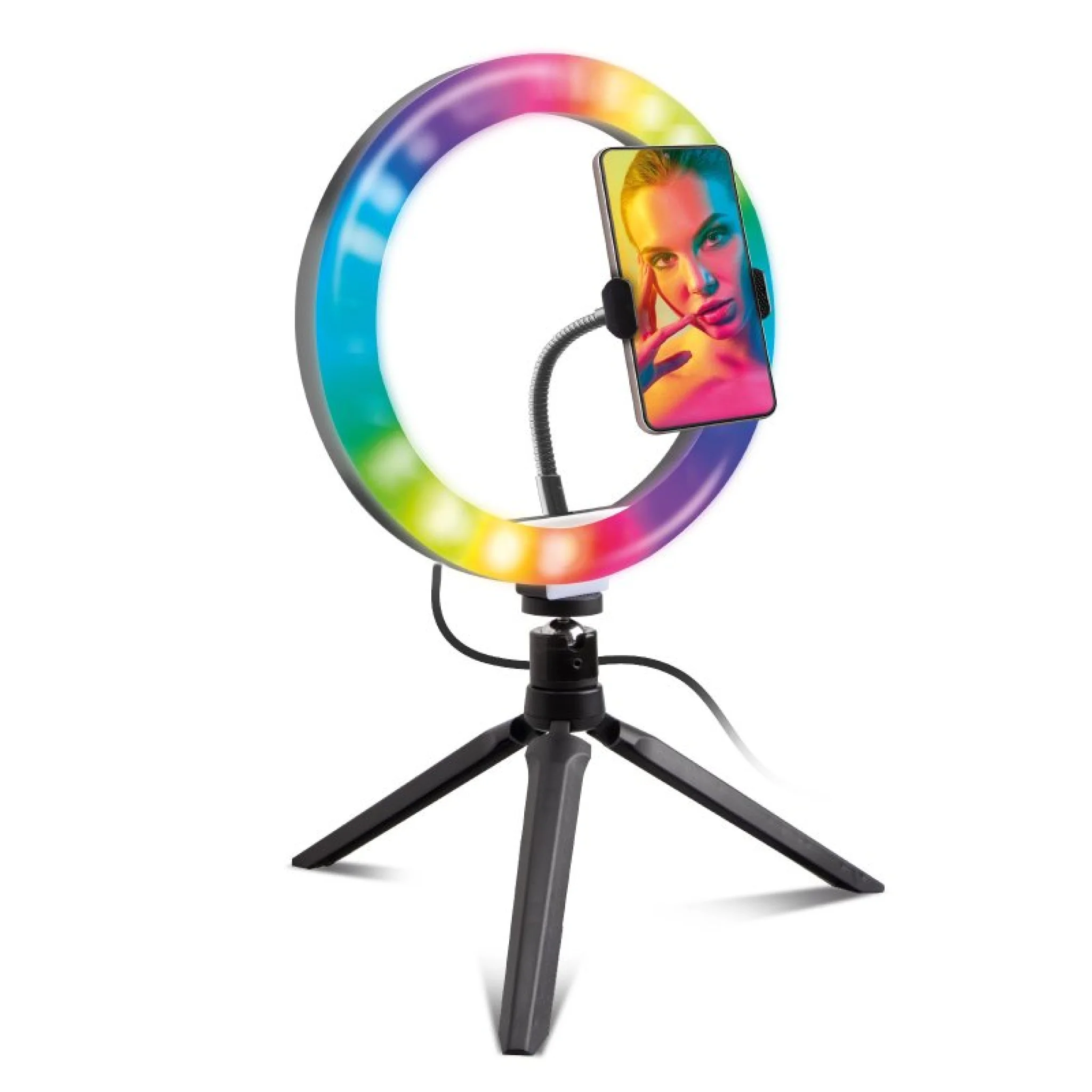 SBS Multicolour Ring Light med tripod