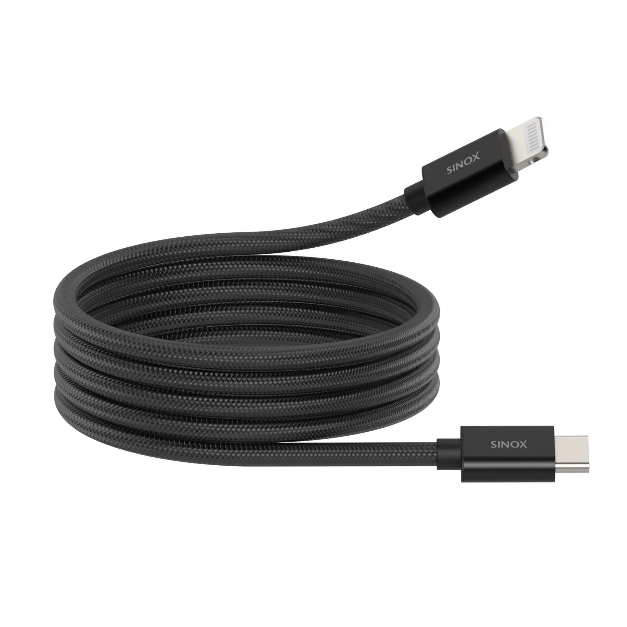Sinox PRO USB C till Lightning magnetisk kabel. 1m. Svart