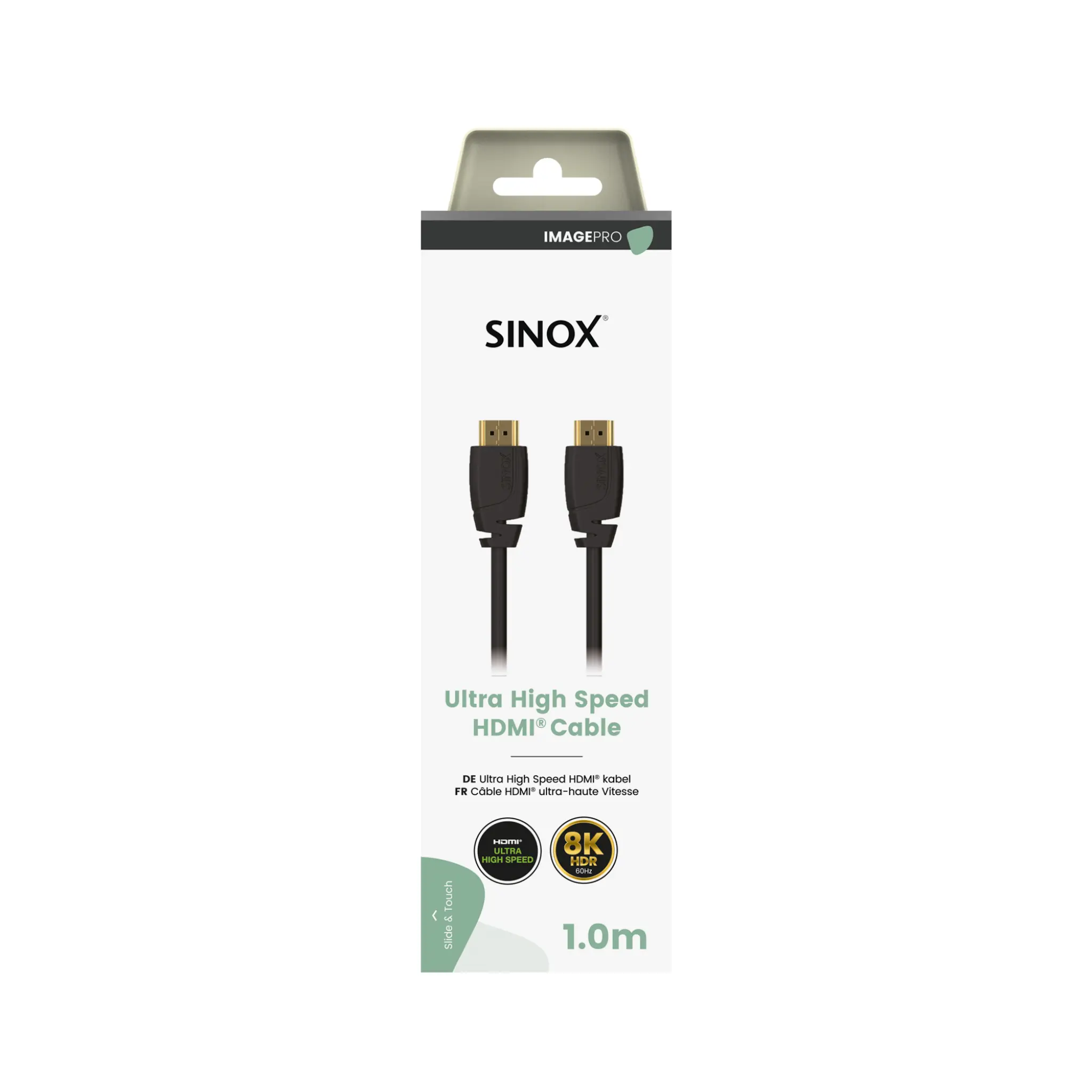 Sinox PRO HDMI™-kabel 8K60HZ+E. 1m. Svart