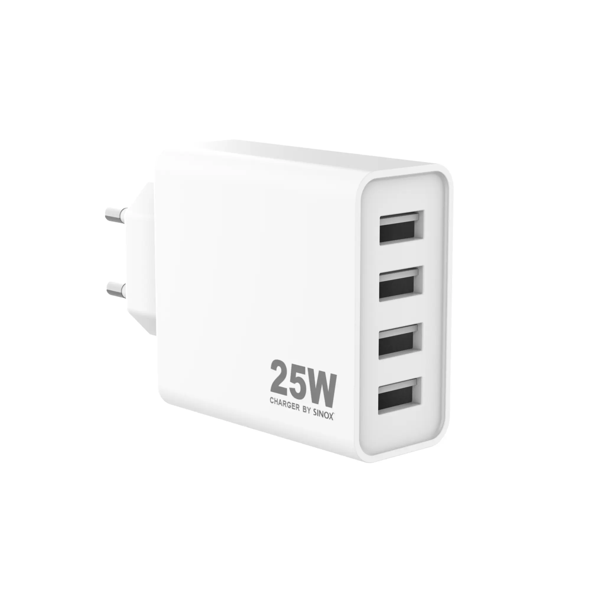 Sinox väggladdare 4xUSB-A 25W. Vit