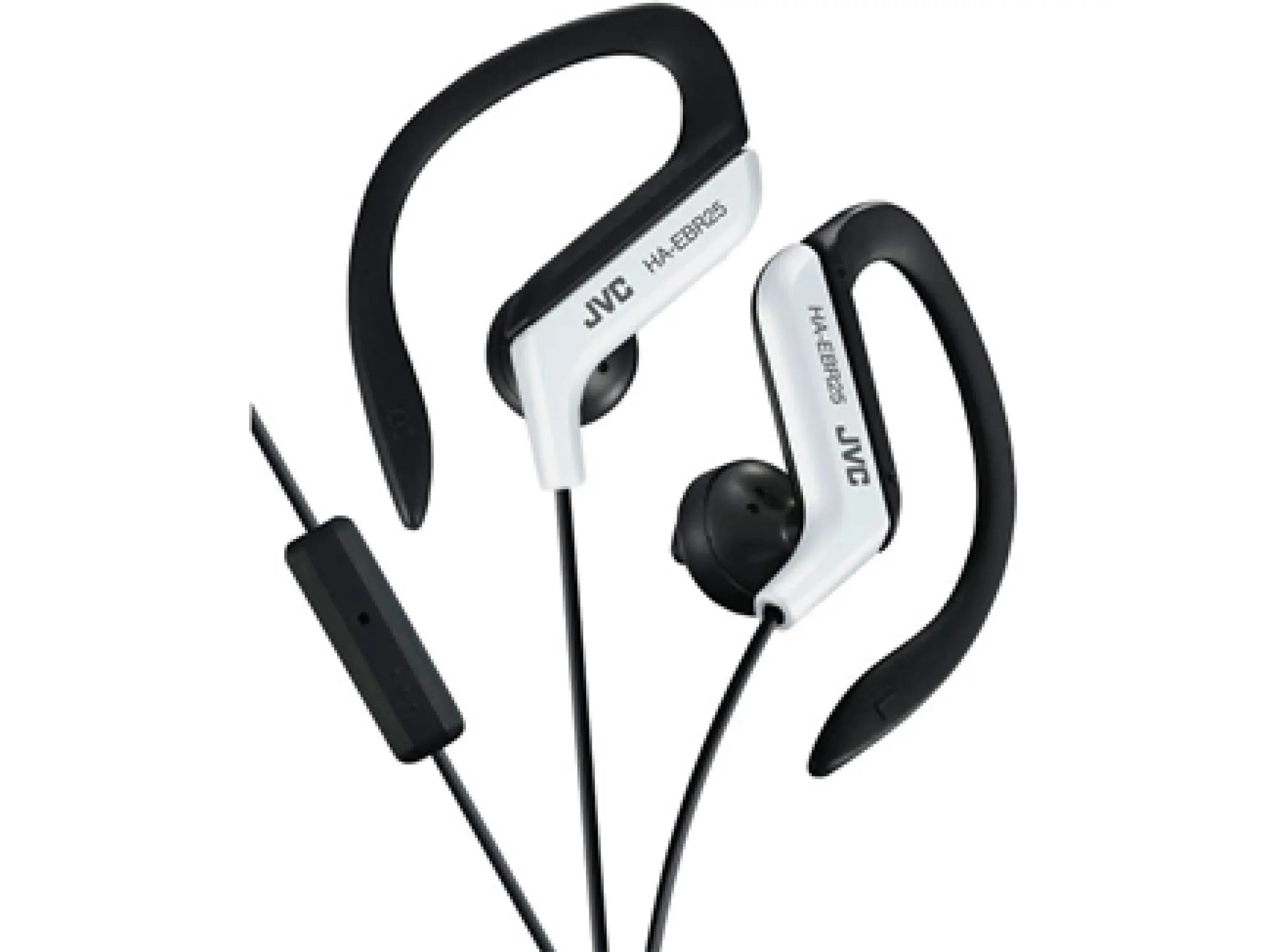JVC ear clip sporthörlurar med fjärrkontroll och mikrofon. Vit