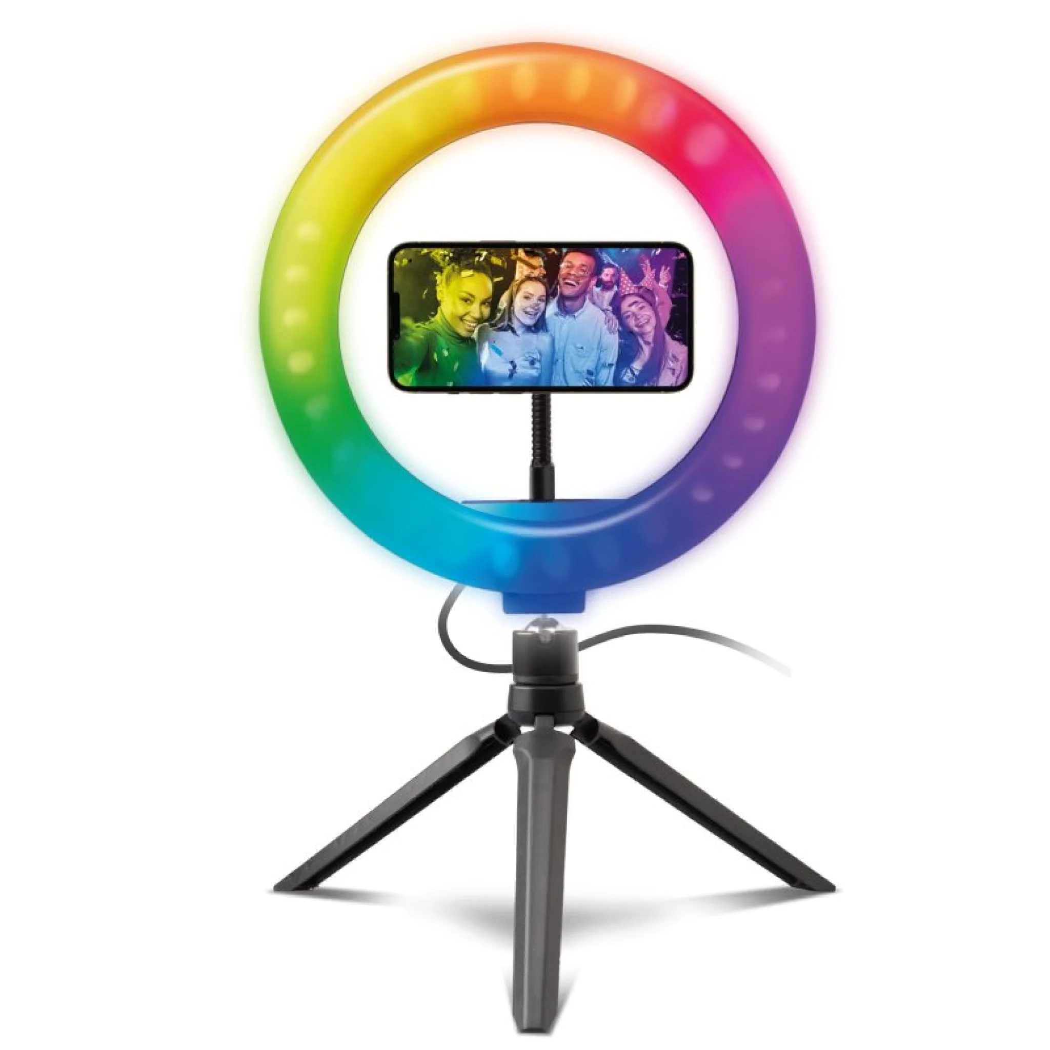 SBS Multicolour Ring Light med tripod