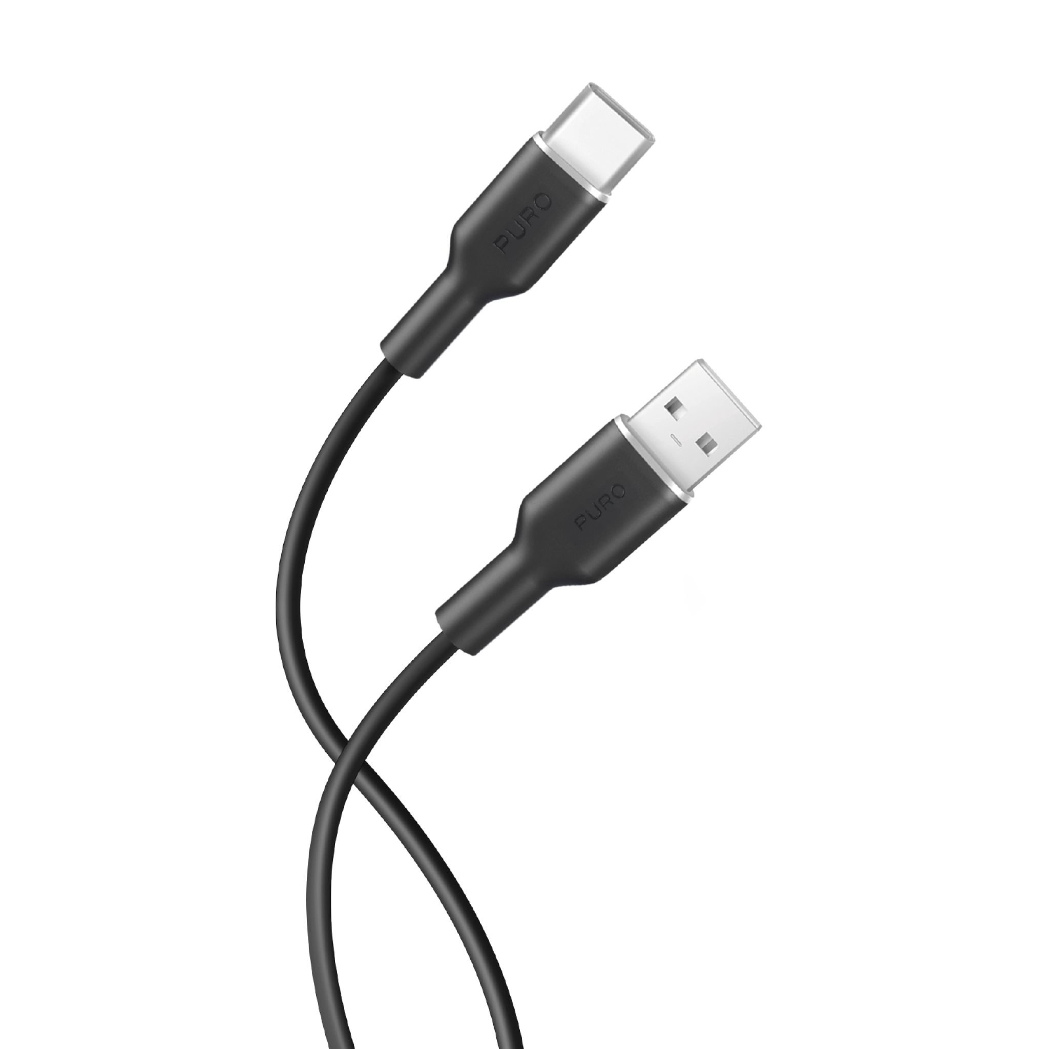 PURO Laddnings- och synkroniseringskabel SOFT från USB-A till USB-C 1,5 m