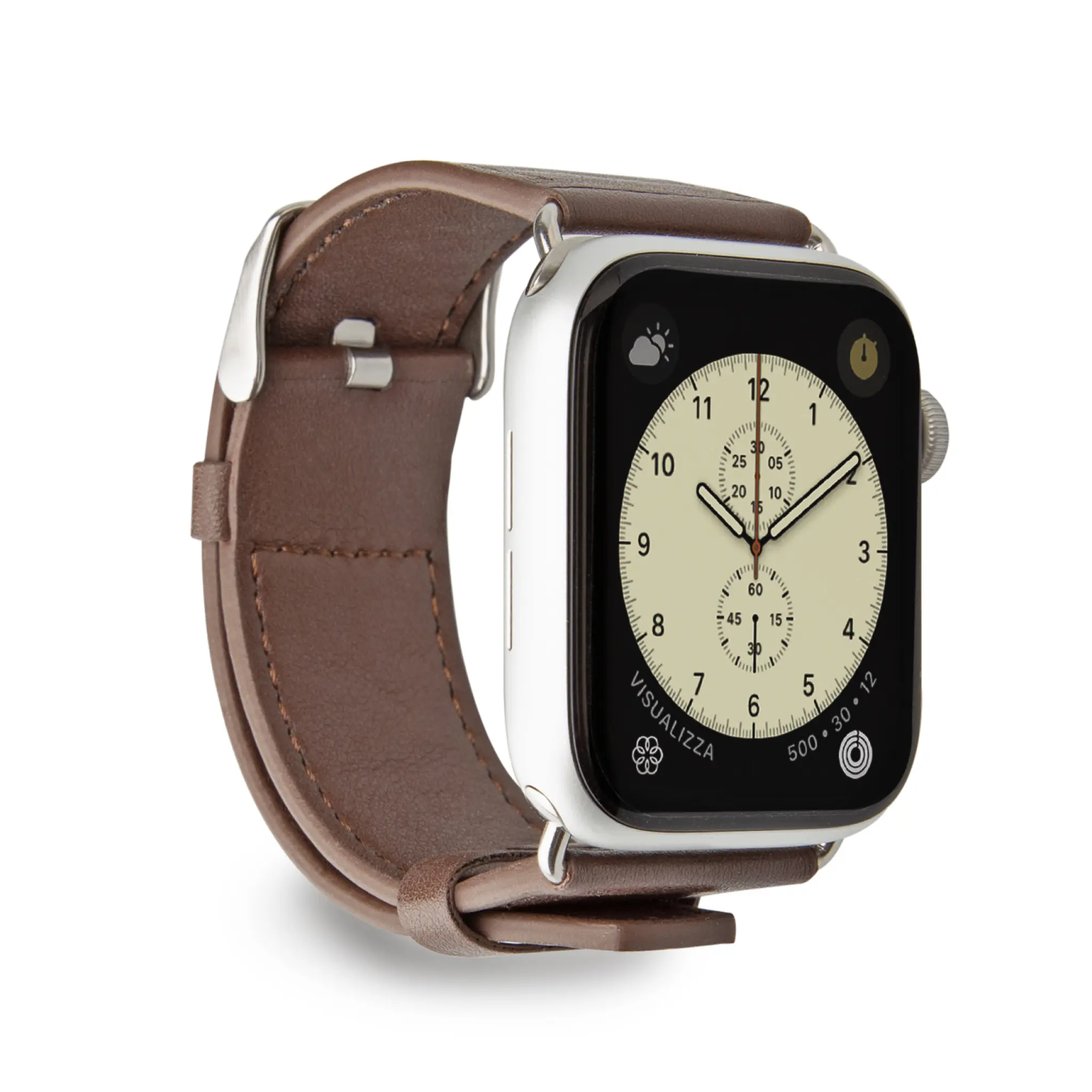 SBS Eco Leather armband för Apple Watch 42/44/45/49mm. Brun