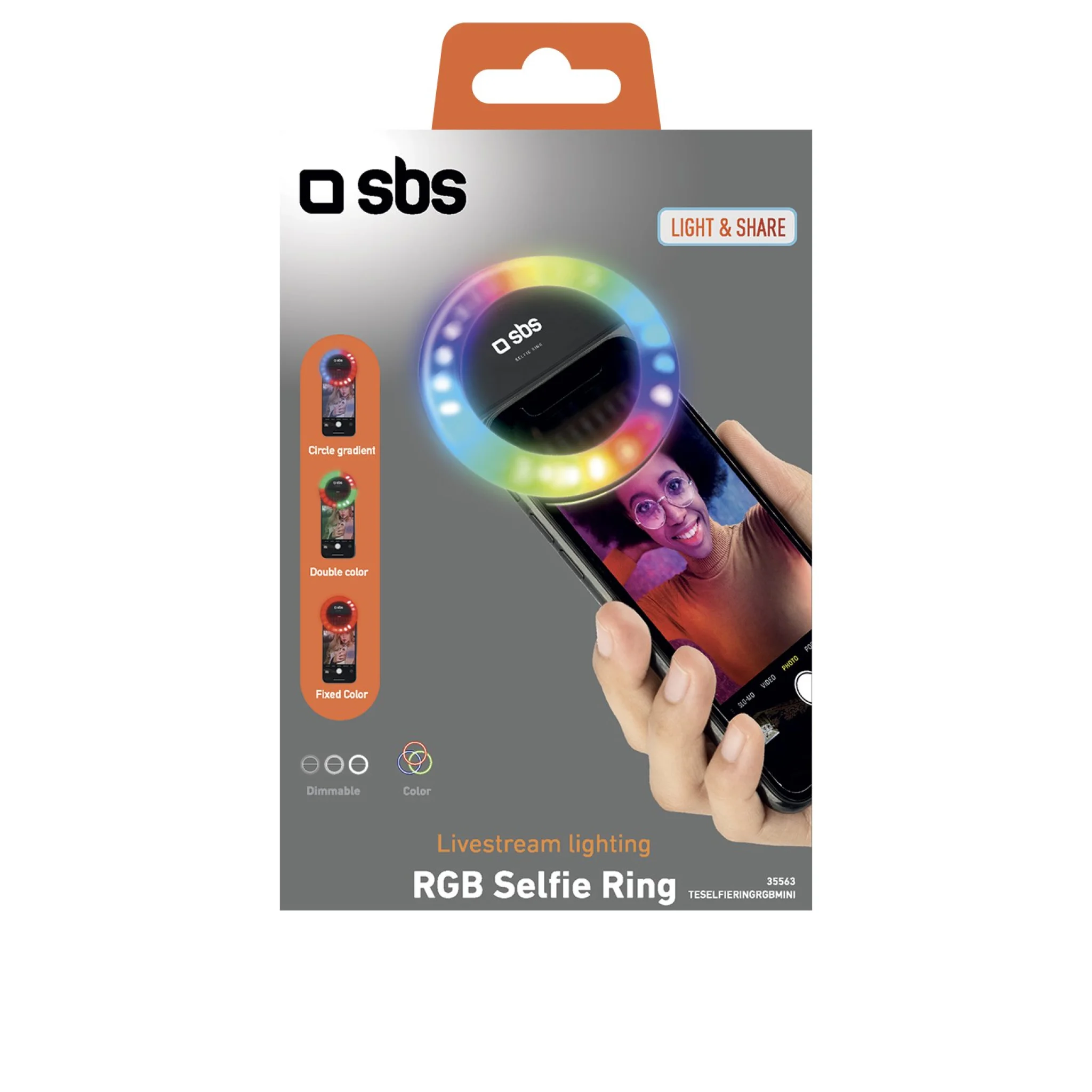 SBS Multicolour selfie-ringljus