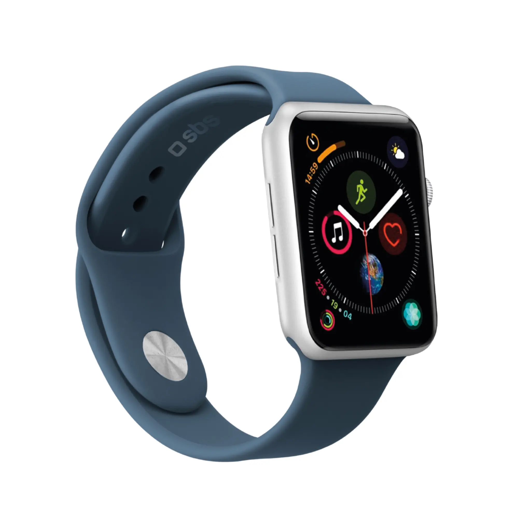 SBS silikonarmband för Apple Watch 42/44/45/49mm. Blå