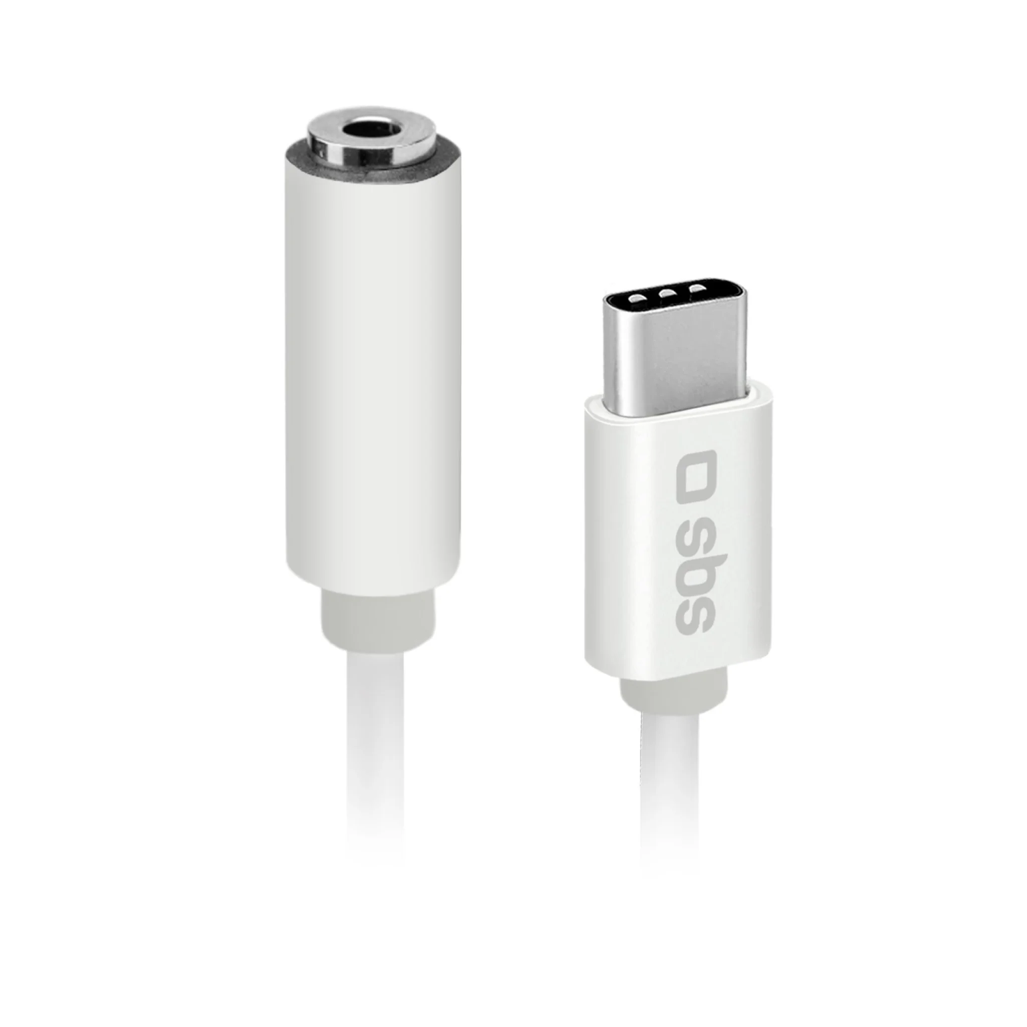 SBS USB C till mini-jackadapter. Vit