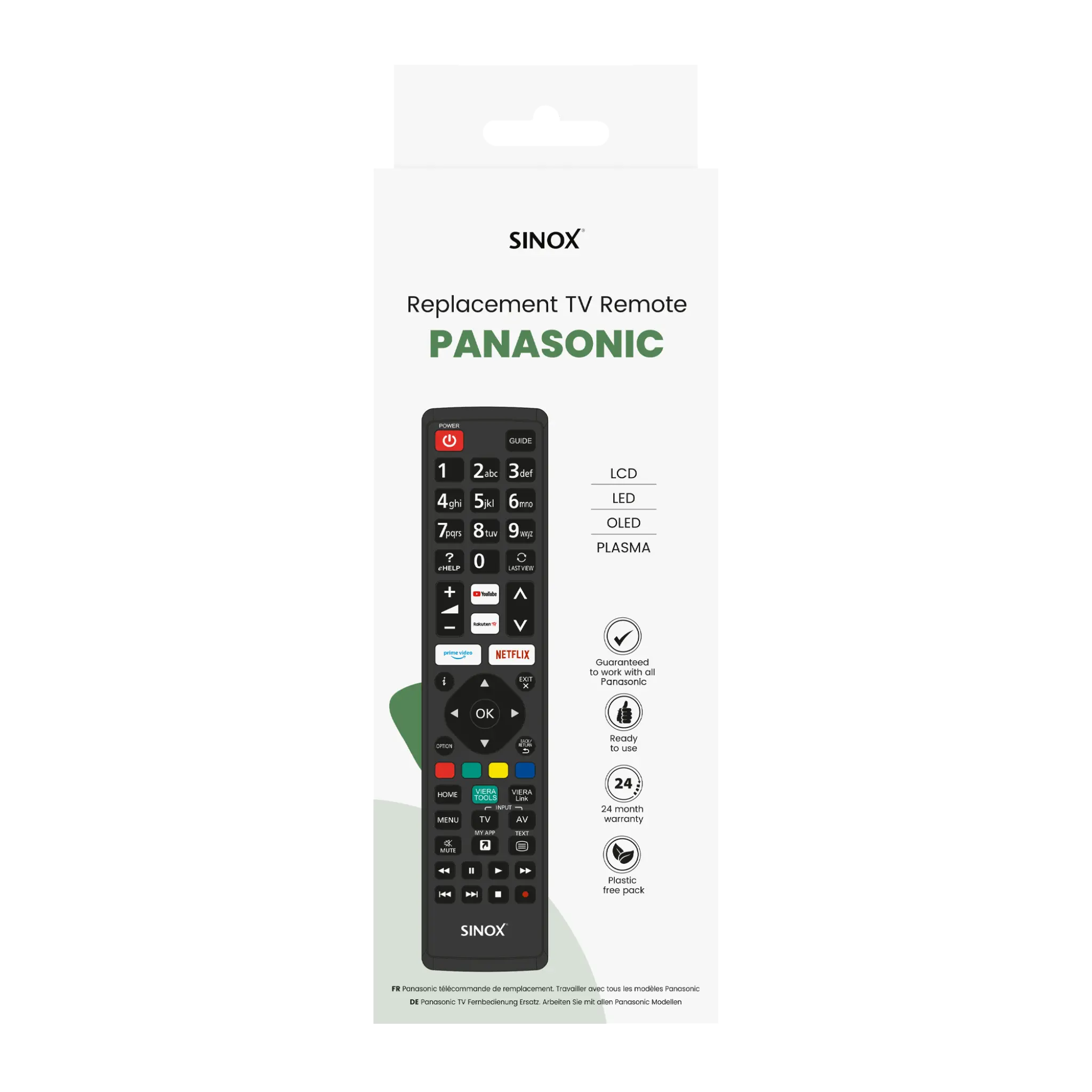 Sinox fjärrkontroll för Panasonic
