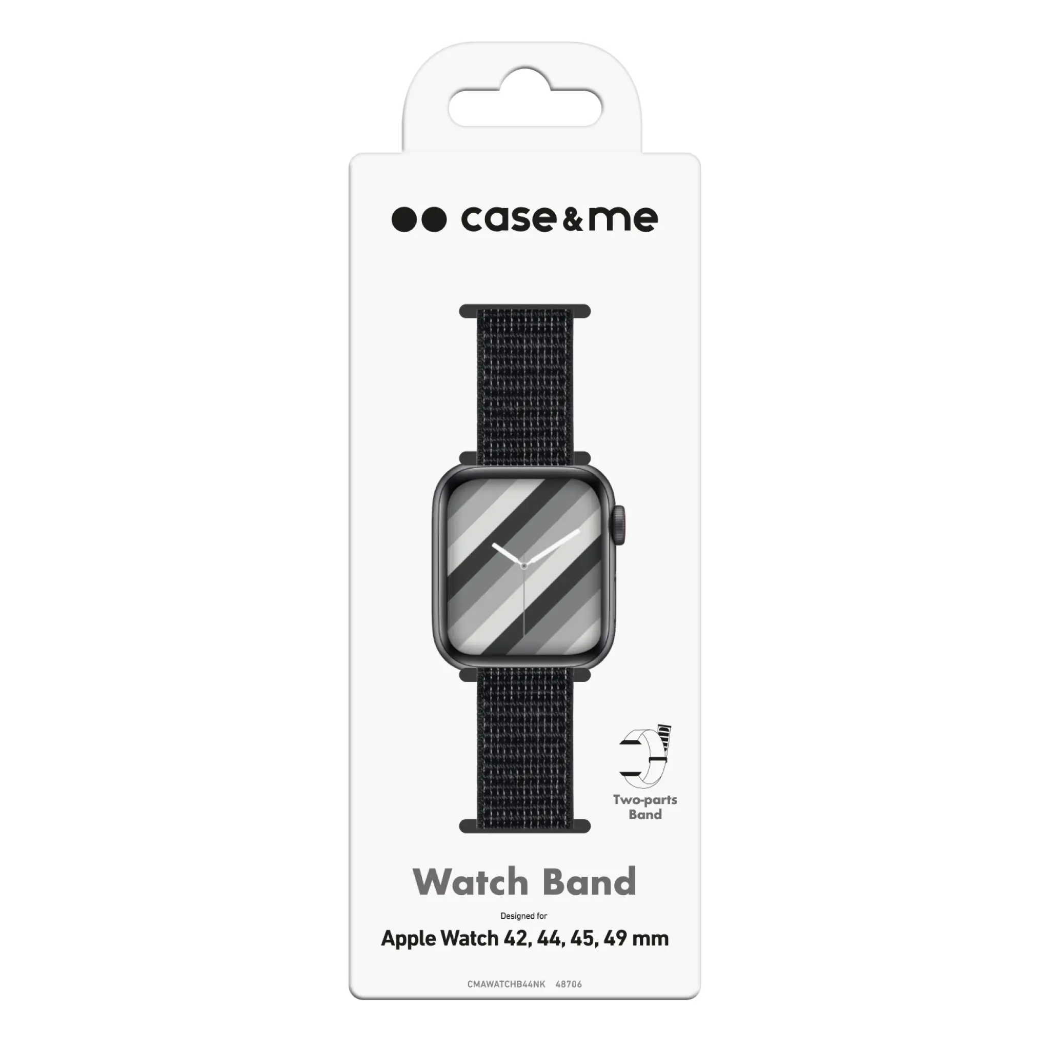 SBS silikonarmband för Apple Watch 42/44/45/49mm. Svart