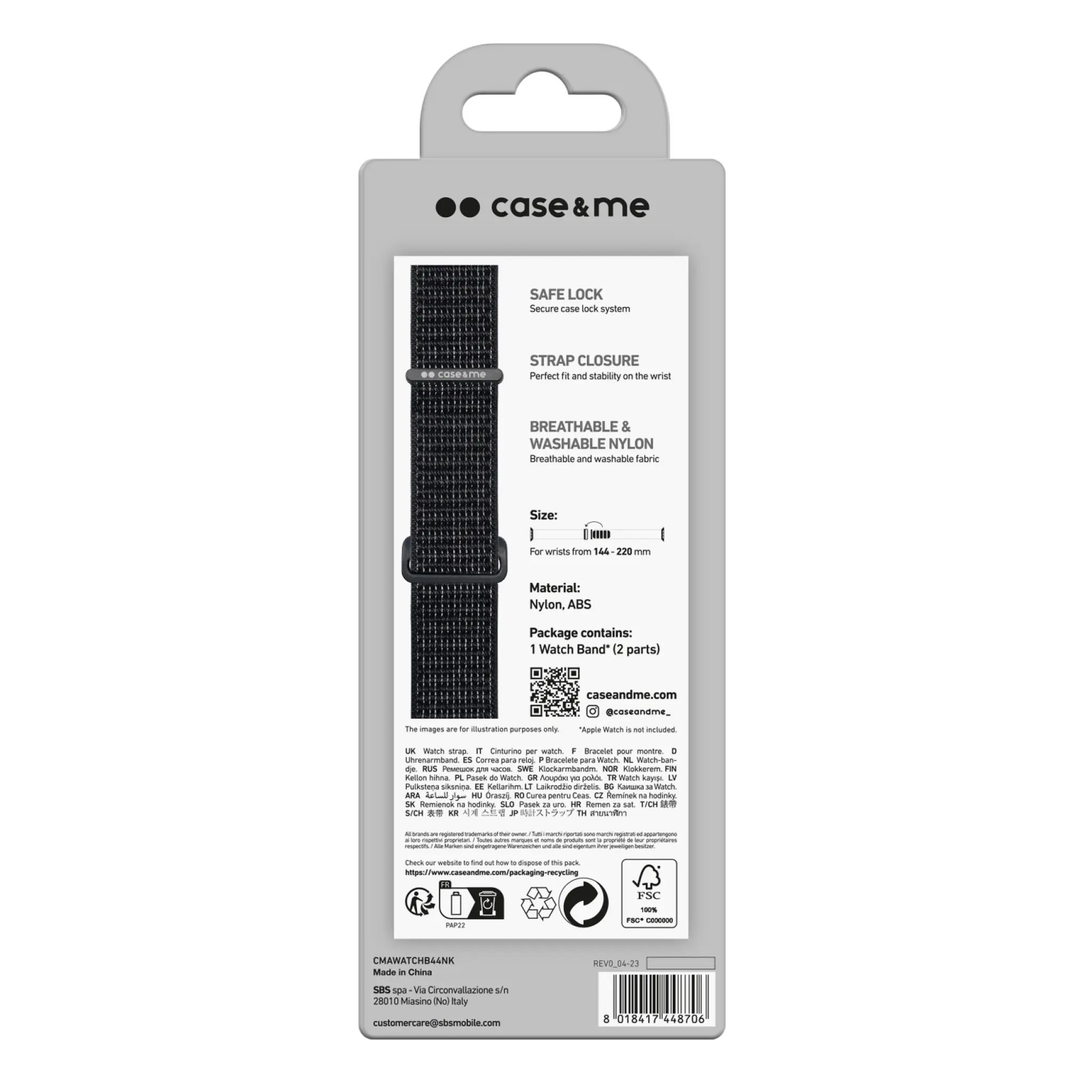 SBS silikonarmband för Apple Watch 42/44/45/49mm. Svart