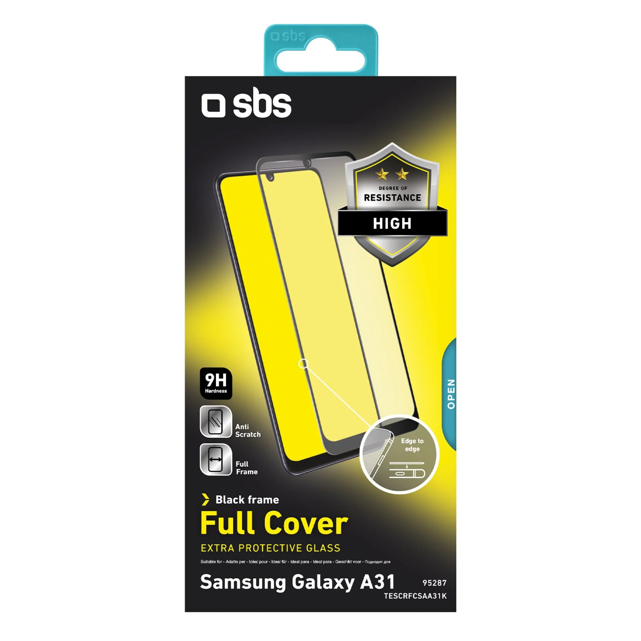 SBS skyddsglas för Samsung Galaxy A31 / A32 4G / A33®. Svarta kanter