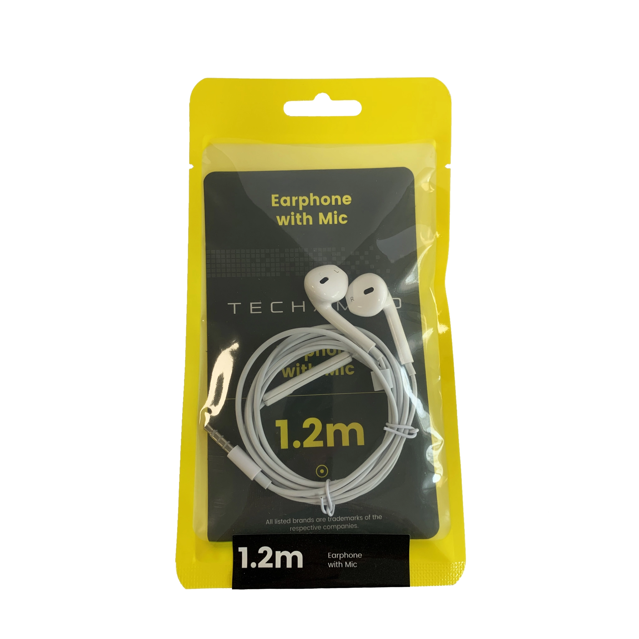 Techammo in-ear hörlurar 3,5mm med fjärrkontroll och mikrofon. Vit