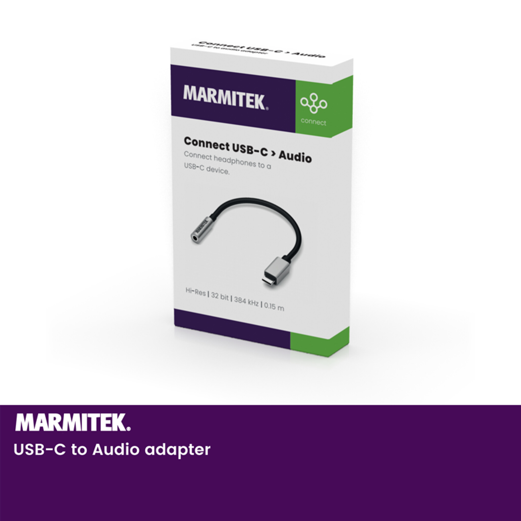 Marmitek USB-C till AUX adapter. 0,15m