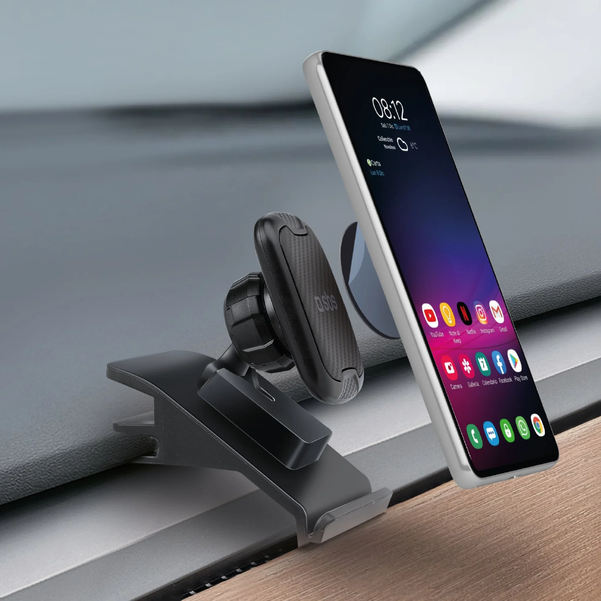 SBS Bilhållare för Tesla 3, S, X, Y. Svart