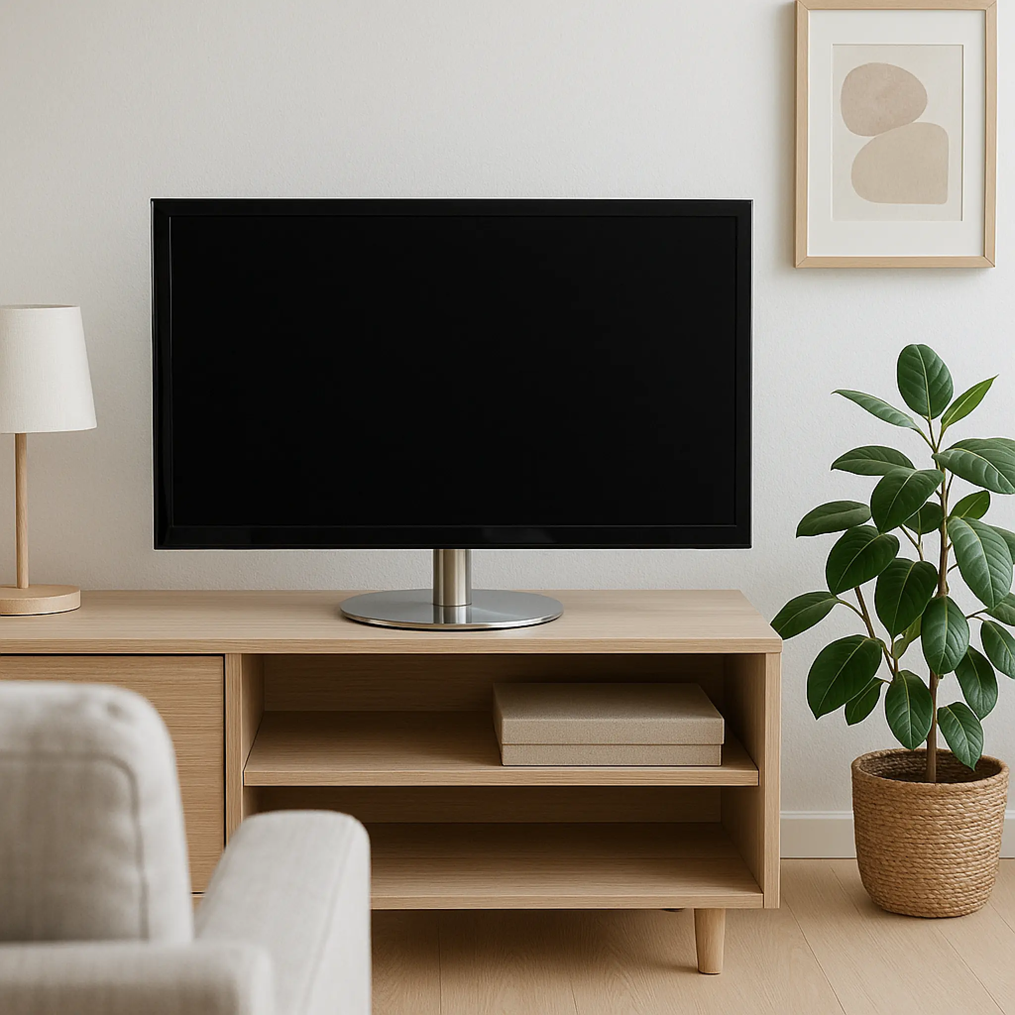 Sinox StandView TV-bordsstativ med svängbar topp. 26"-55". Aluminiumfinish