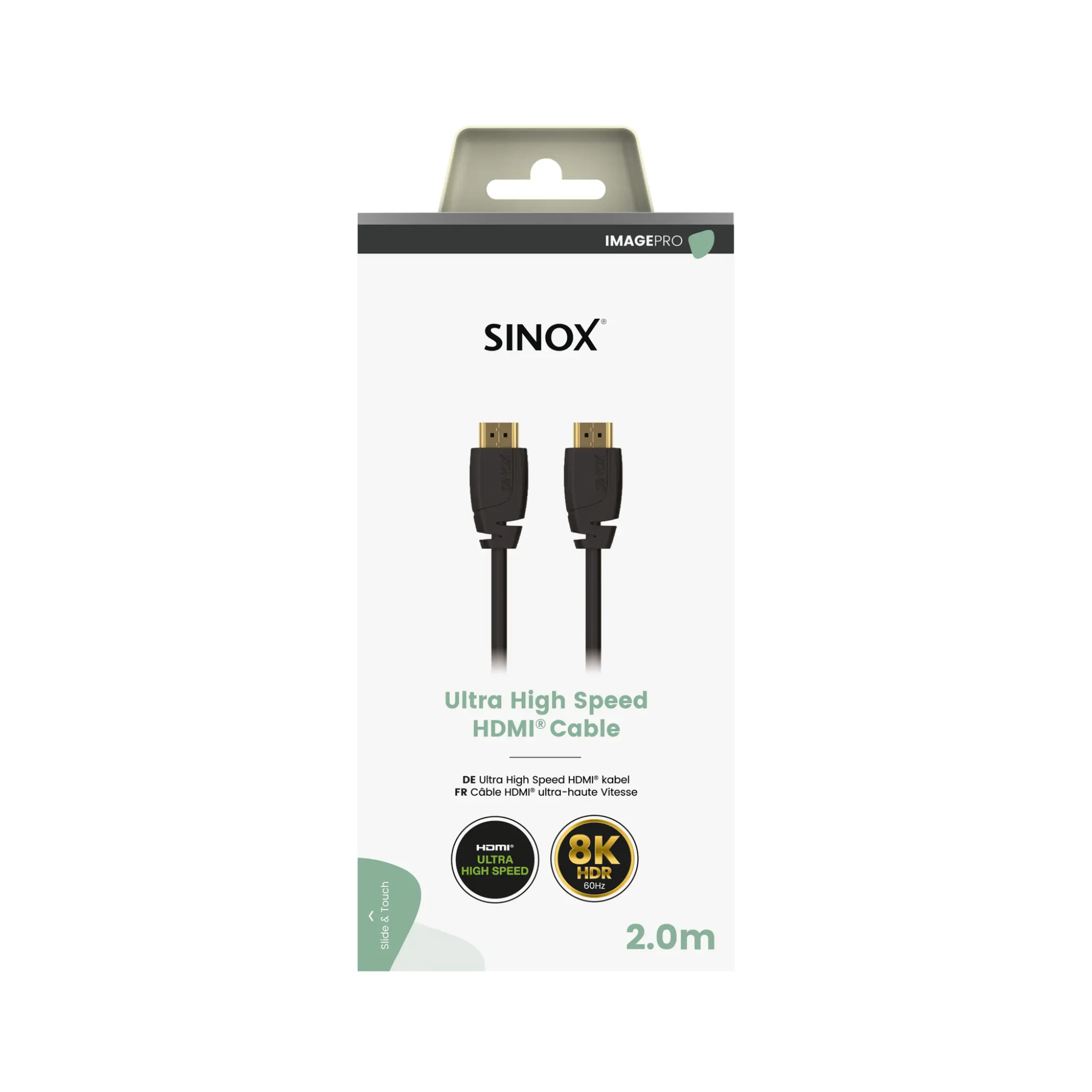 Sinox PRO HDMI™-kabel 8K60HZ+E. 2m. Svart