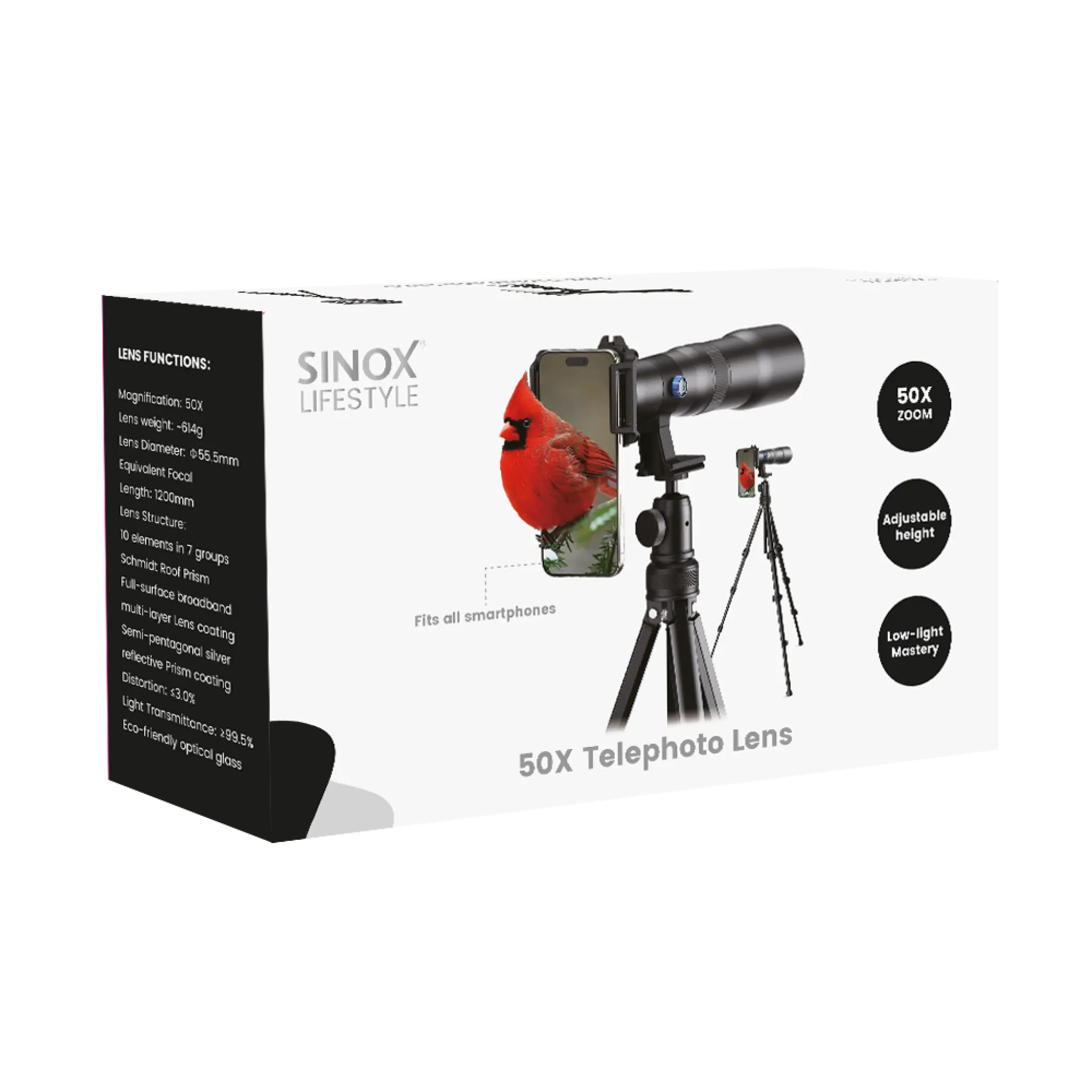 Sinox Lifestyle 50x Teleobjektiv Kit. Svart