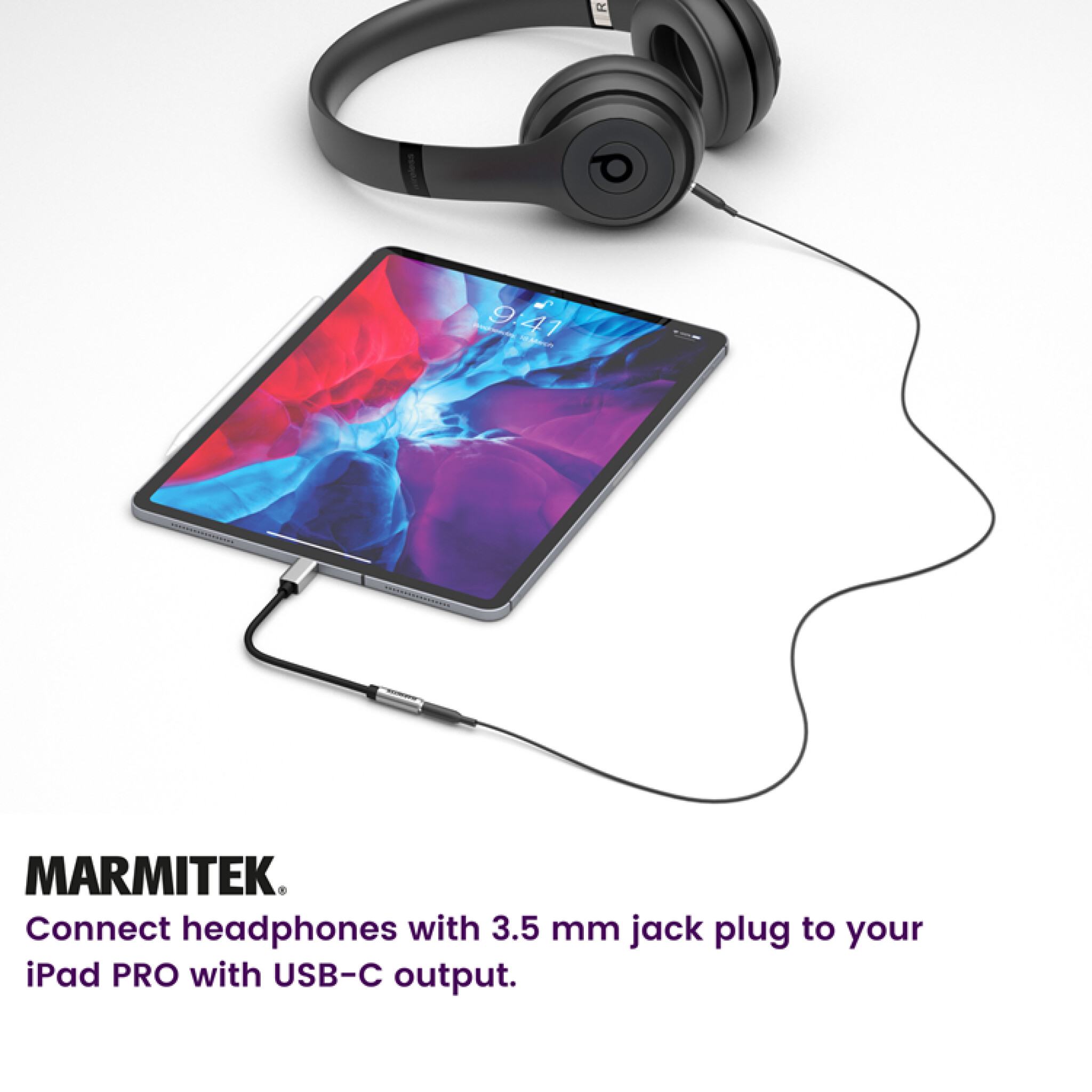 Marmitek USB-C till AUX adapter. 0,15m