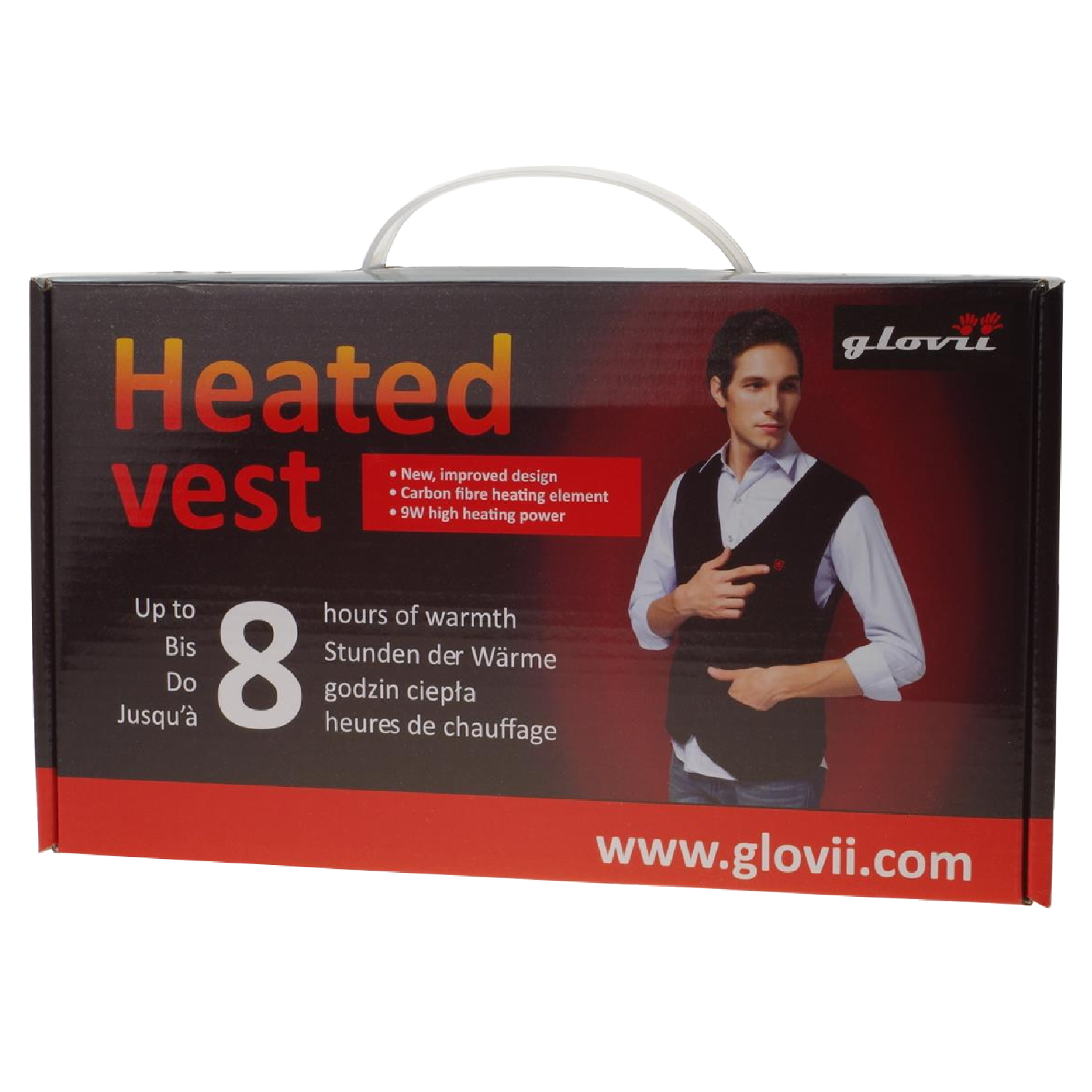 Glovii uppvärmd fleece-väst XL. Svart