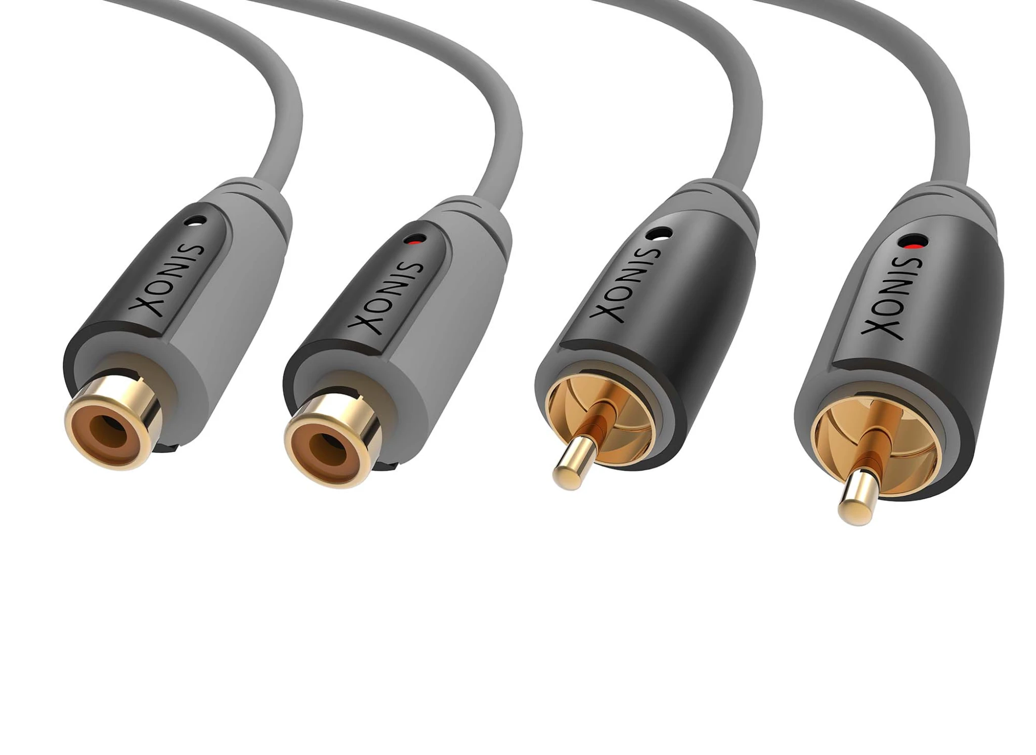 Sinox Phono förlängningskabel. 5m. Grå/Svart