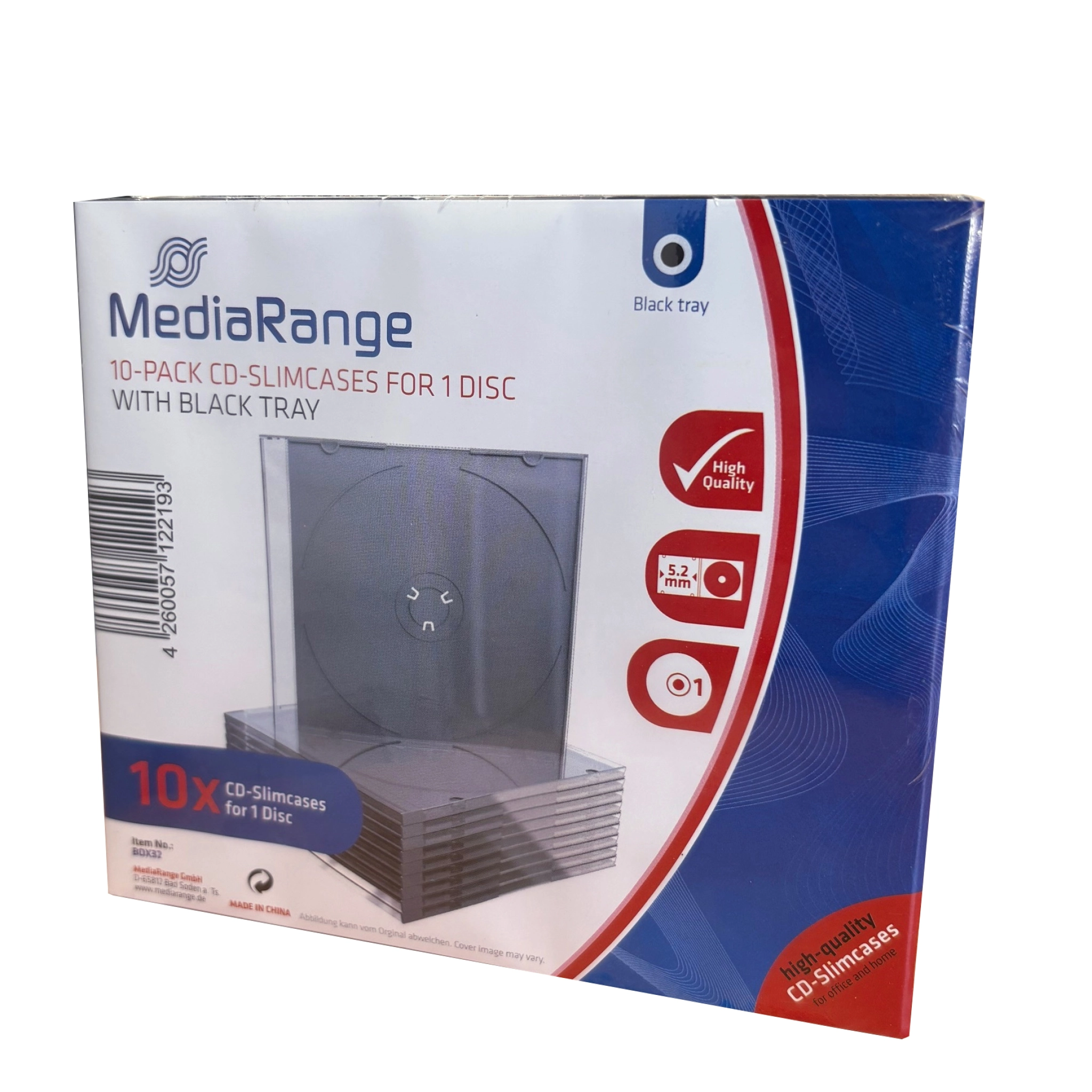 Selek CD Slimcase 5,2 mm 10-pack. Transparent/svart