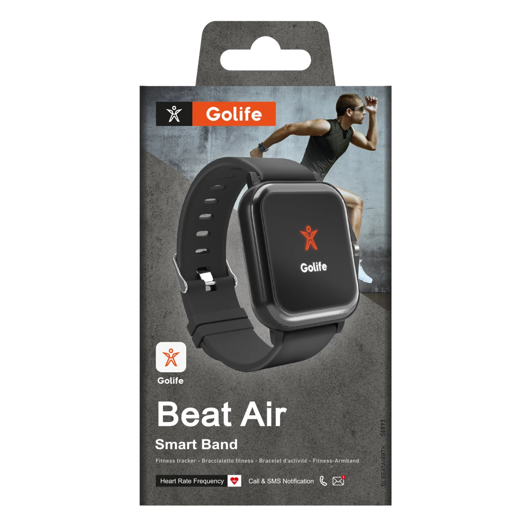 SBS Beat Air smartband sportklocka. Svart