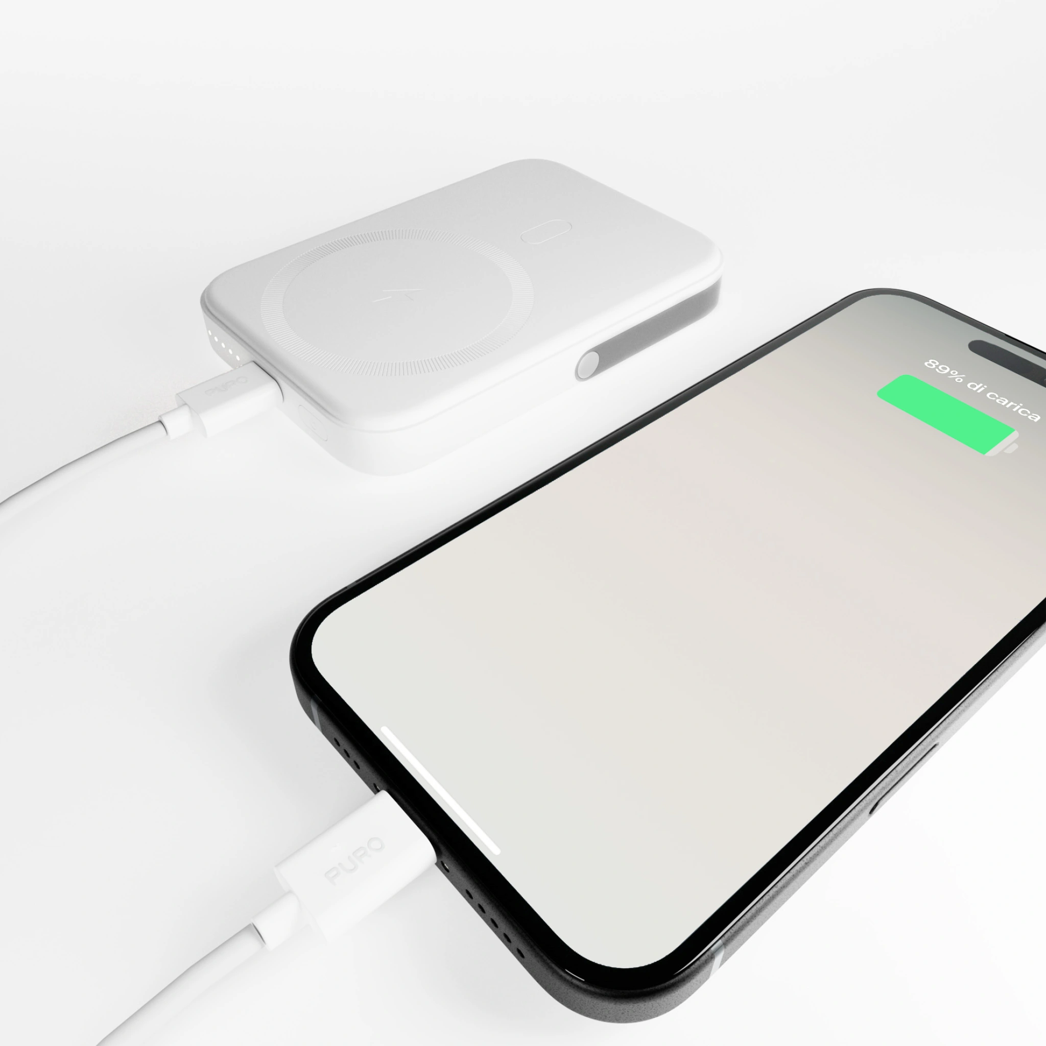 PURO Power Bank 5000 mAh med stativ kompatibel med MagSafe