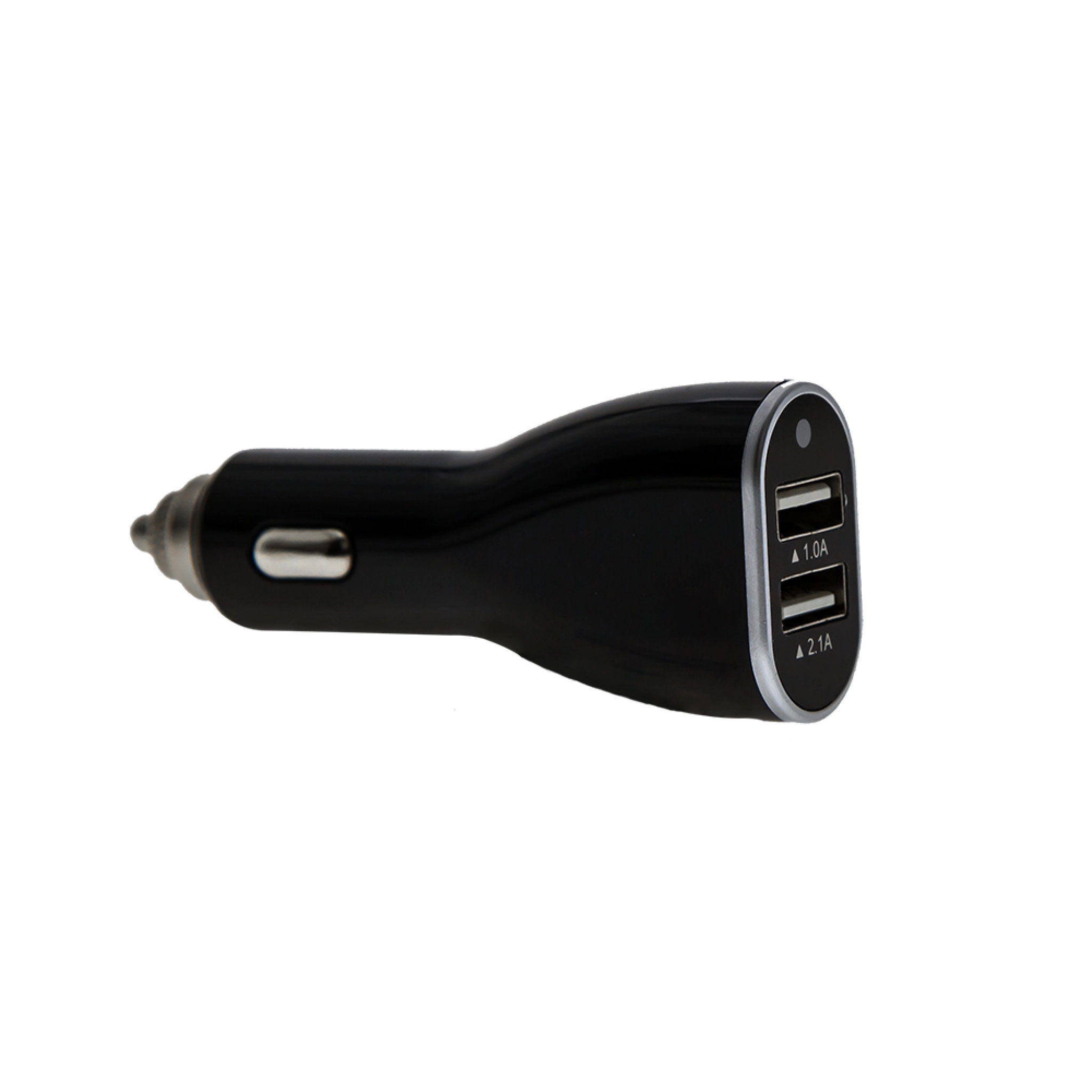 Sinox 12V dubbel USB A-billaddare. 1.0+2.1A. Svart