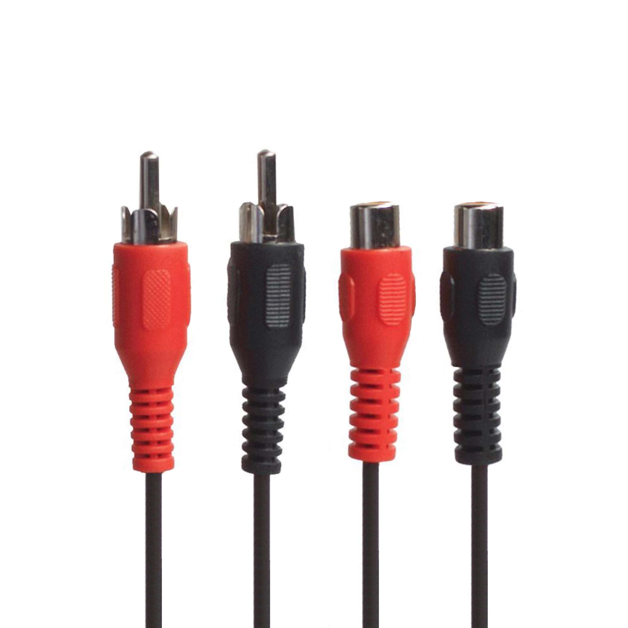 Connectech Phono förlängningskabel. 5m. Svart