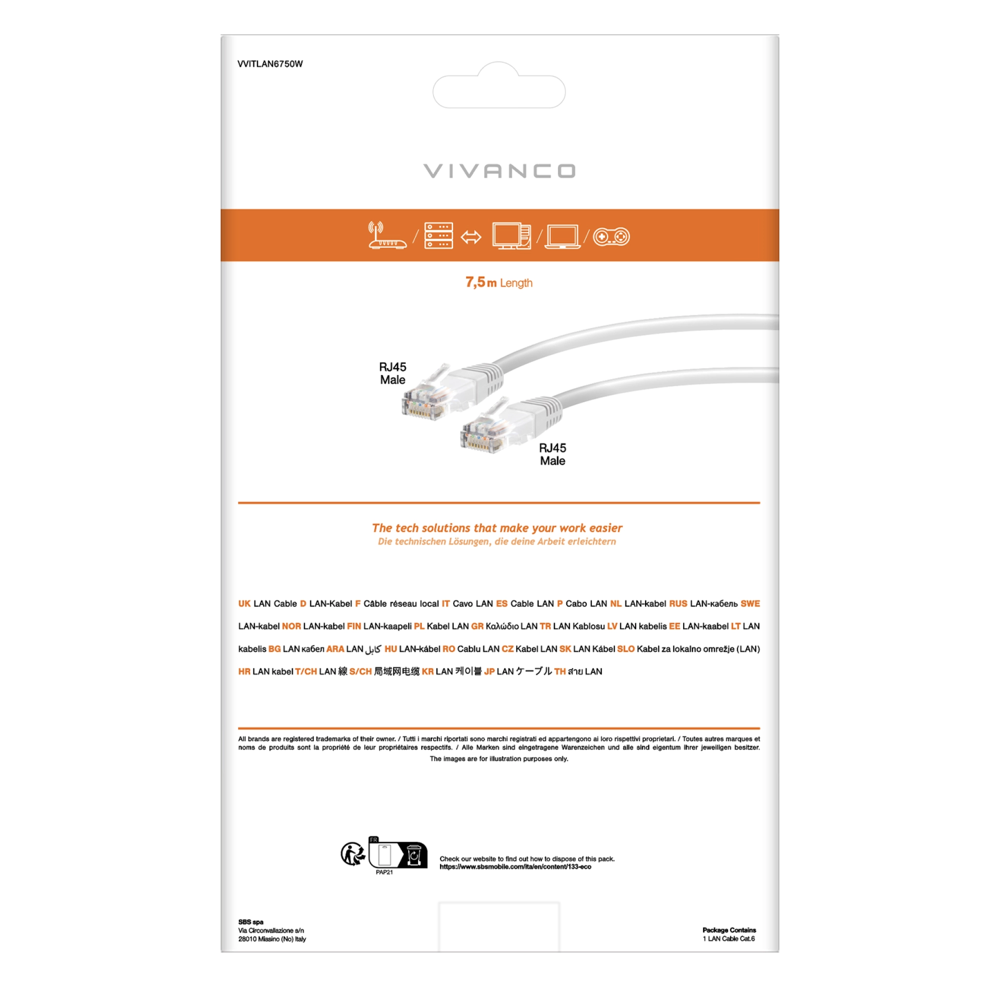 Vivanco Cat 6 nätverkskabel