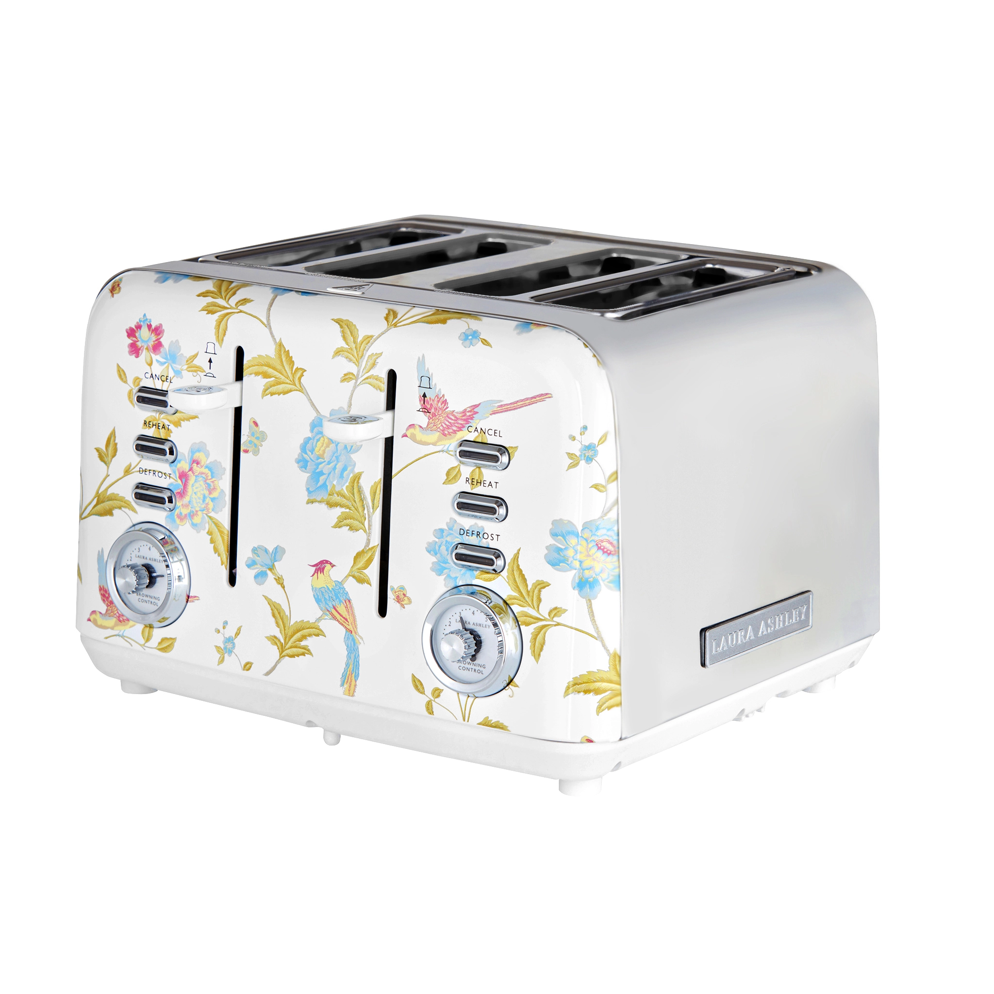 VQ Laura Ashley Slice Toaster. Vit/silver