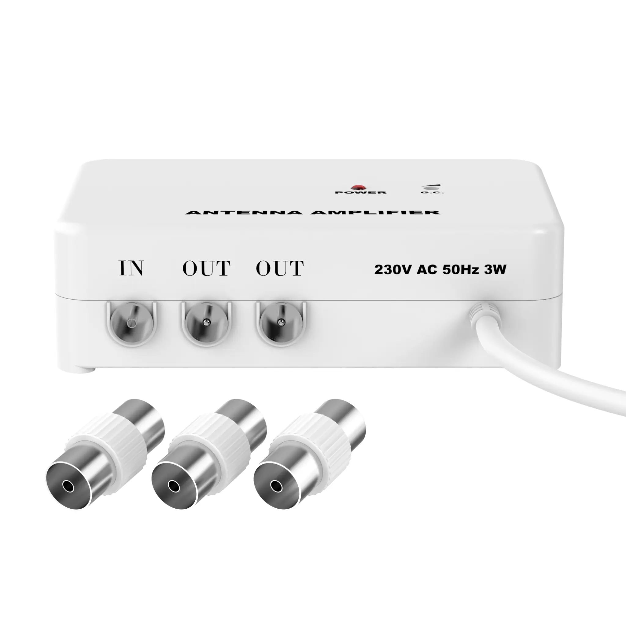 Sinox Antennförstärkare 0-20 dB. Vit